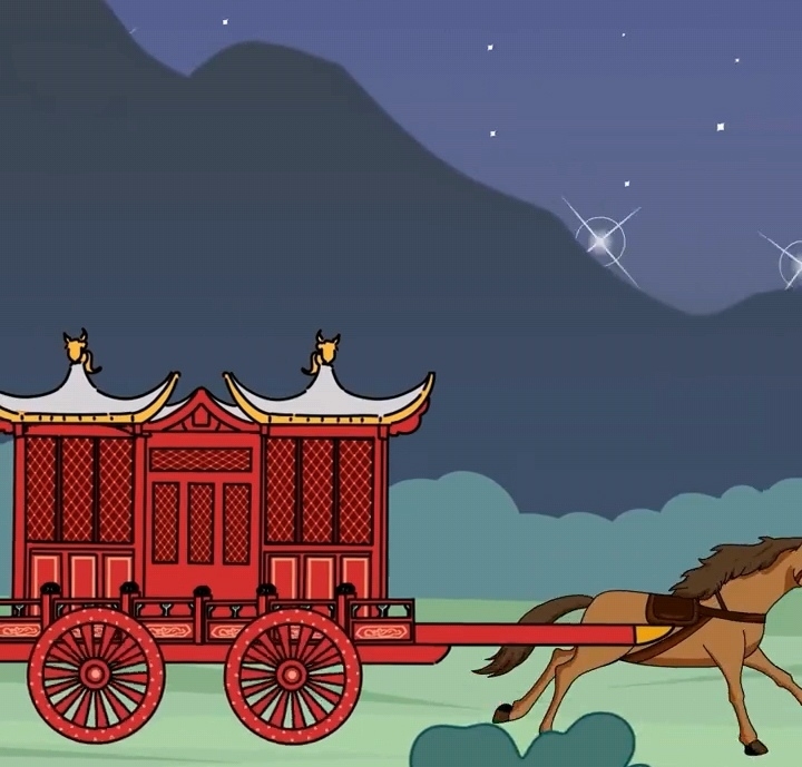 When I was a child's dream carriage sedan chair when I was a child's favorite# mysterious night，