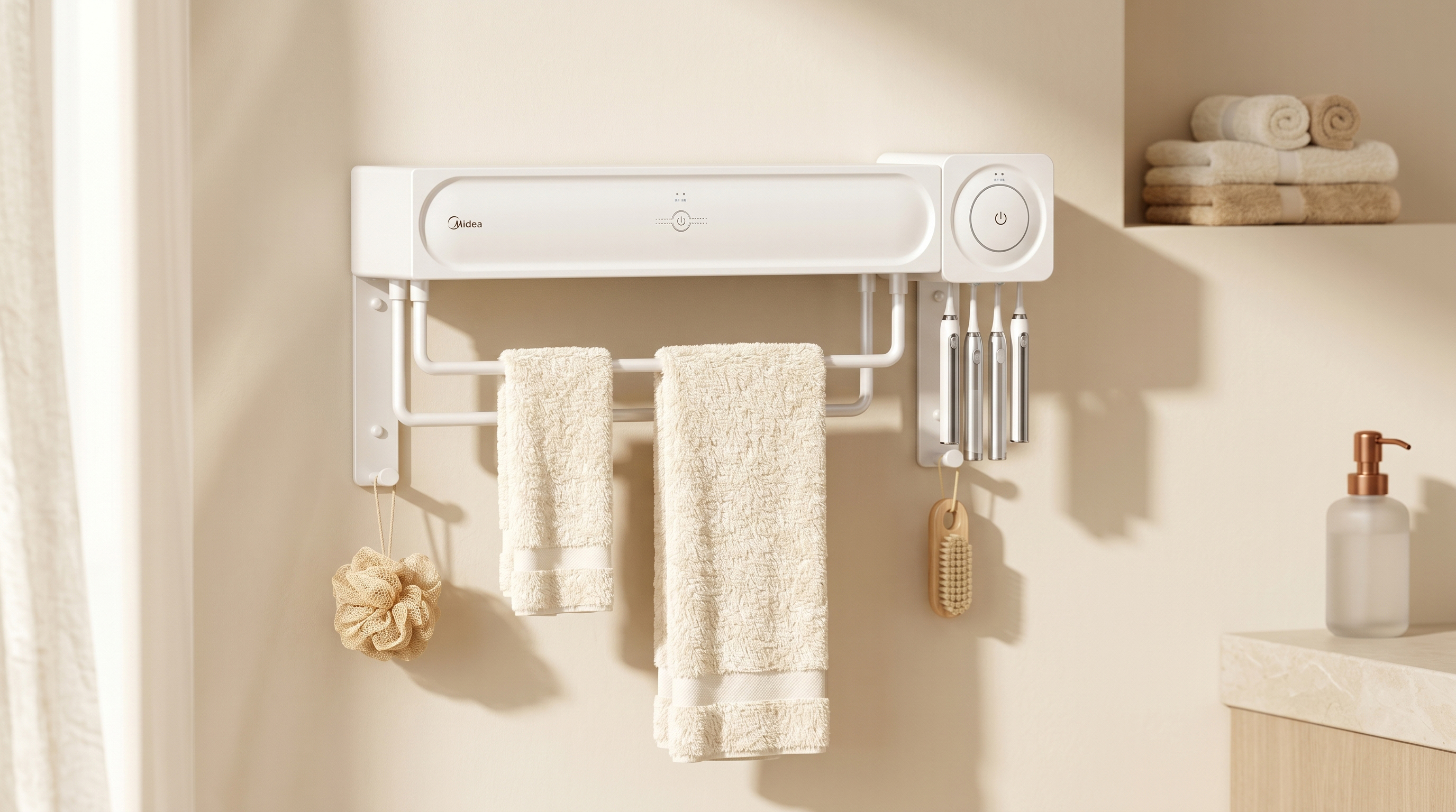 Towel dryer，Toothbrush sterilizer，get design，Small household appliance design，product design，Appearance design，Good things in the bathroom，