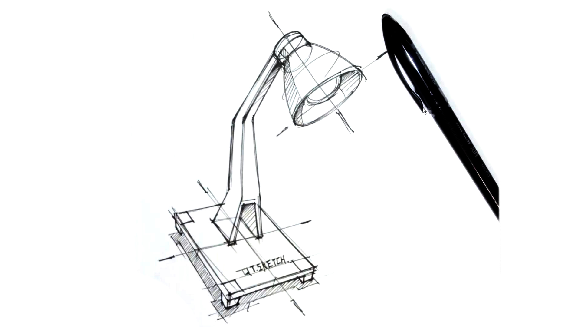 Product design sketching, industrial design sketching, line drawings, hand drawing，