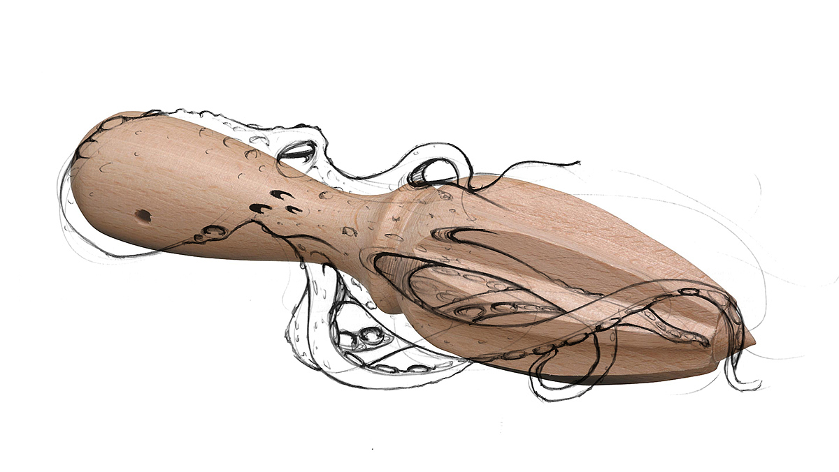 lemon squash，Squeeze lemon，Bionics Design ，octopus，extrusion，blue，Marine elements，Marine culture，Hand drawn divergence，