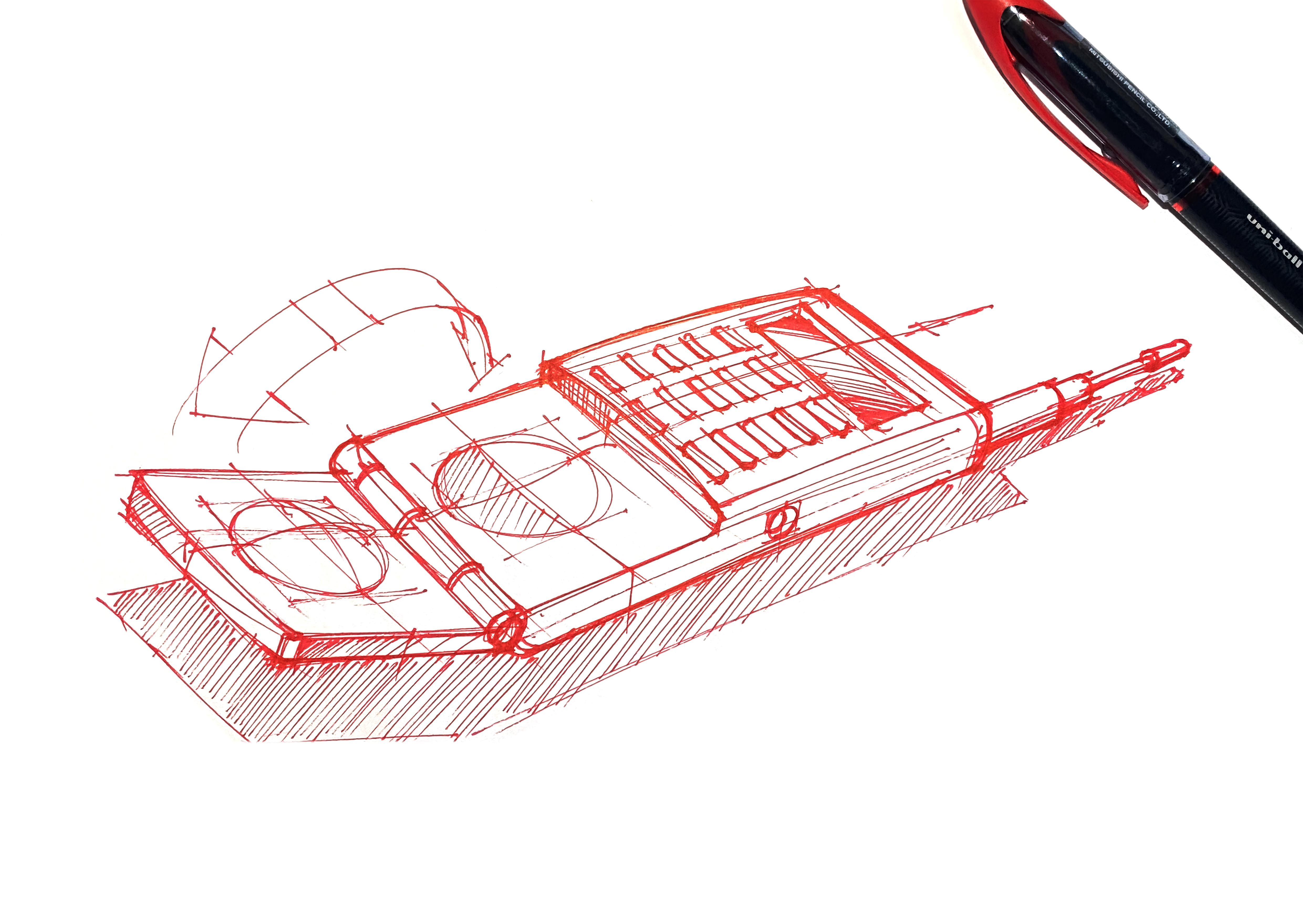 Product design hand-painted, industrial design hand-painted, line draft, needle pen，