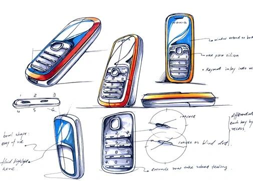 Mobile phone design，industrial design，Shi Xiaoxi，Nokia 1200，Why is this design good?，NOKIA，Notes Inspiration，product design，