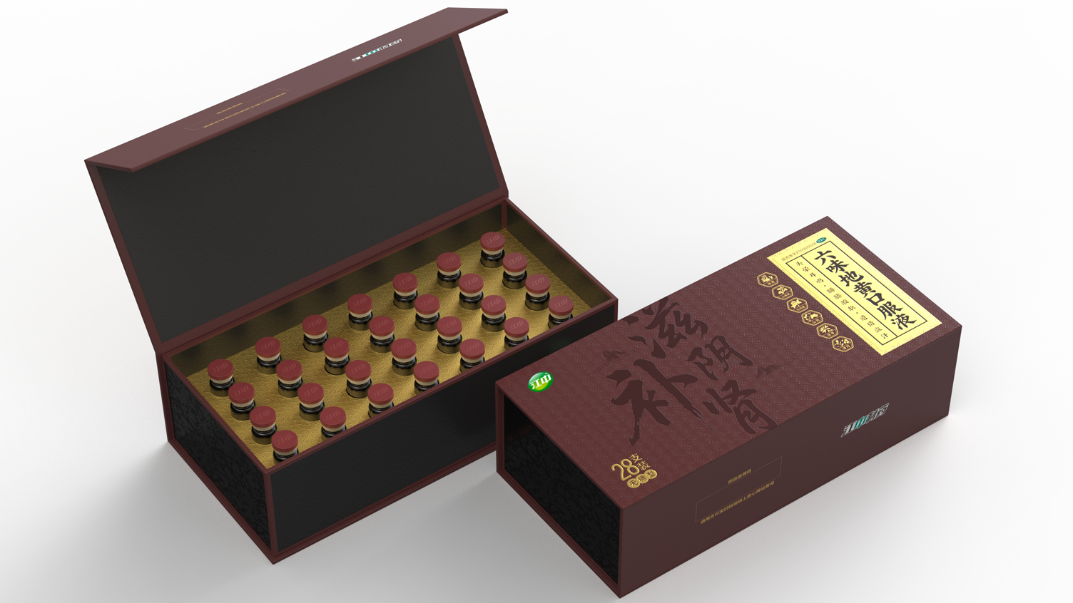 Packaging Design of Liuwei Dihuang Oral Liquid，otc pharmaceutical packaging design，Gift Box Packaging Design Company，
