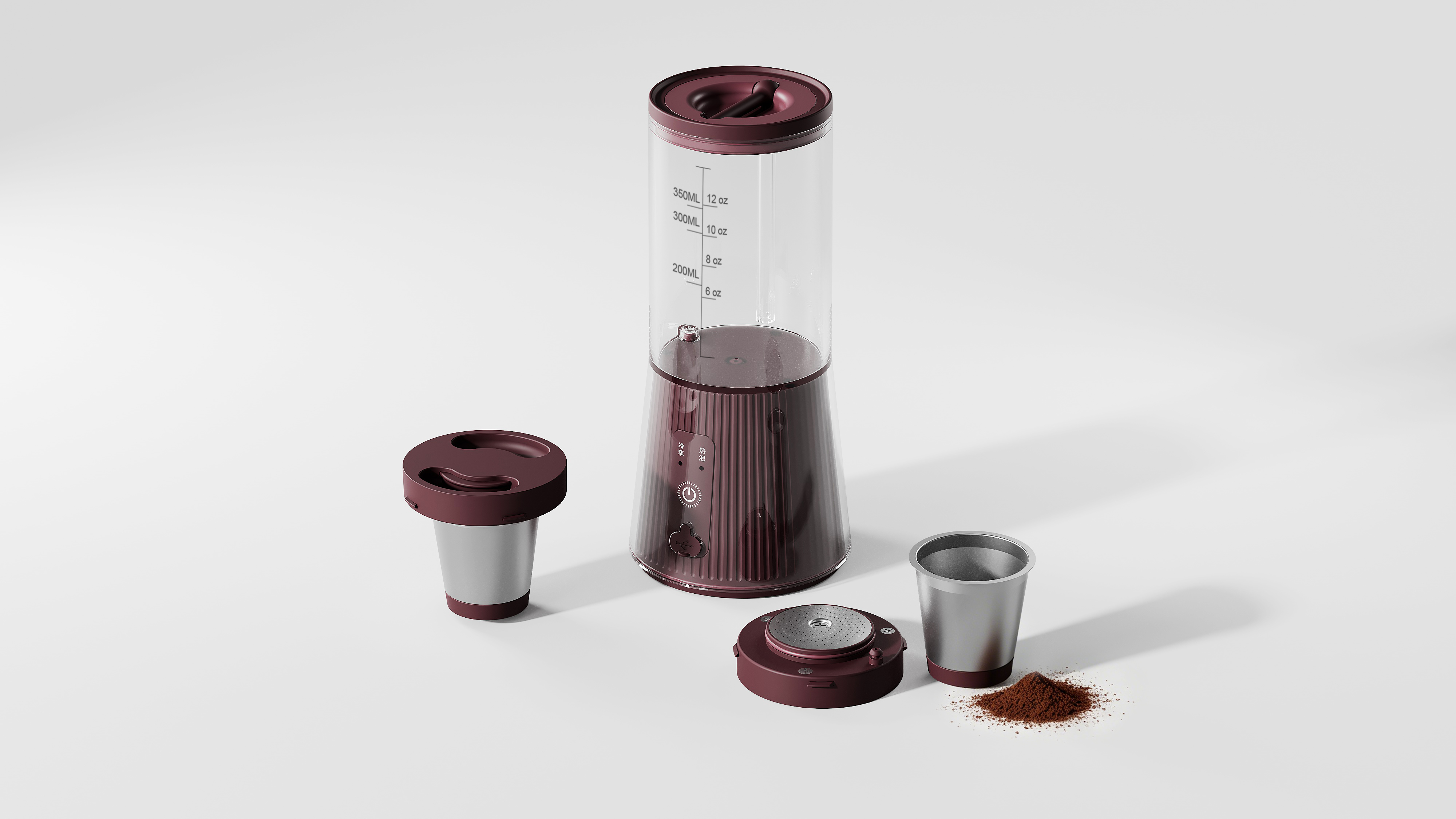# Portable coffee machine，# Cold coffee，# Good coffee，# Good things in the office，# Carry coffee cup，# Coffee utensils，# High-value water cup，#Industrial Design，