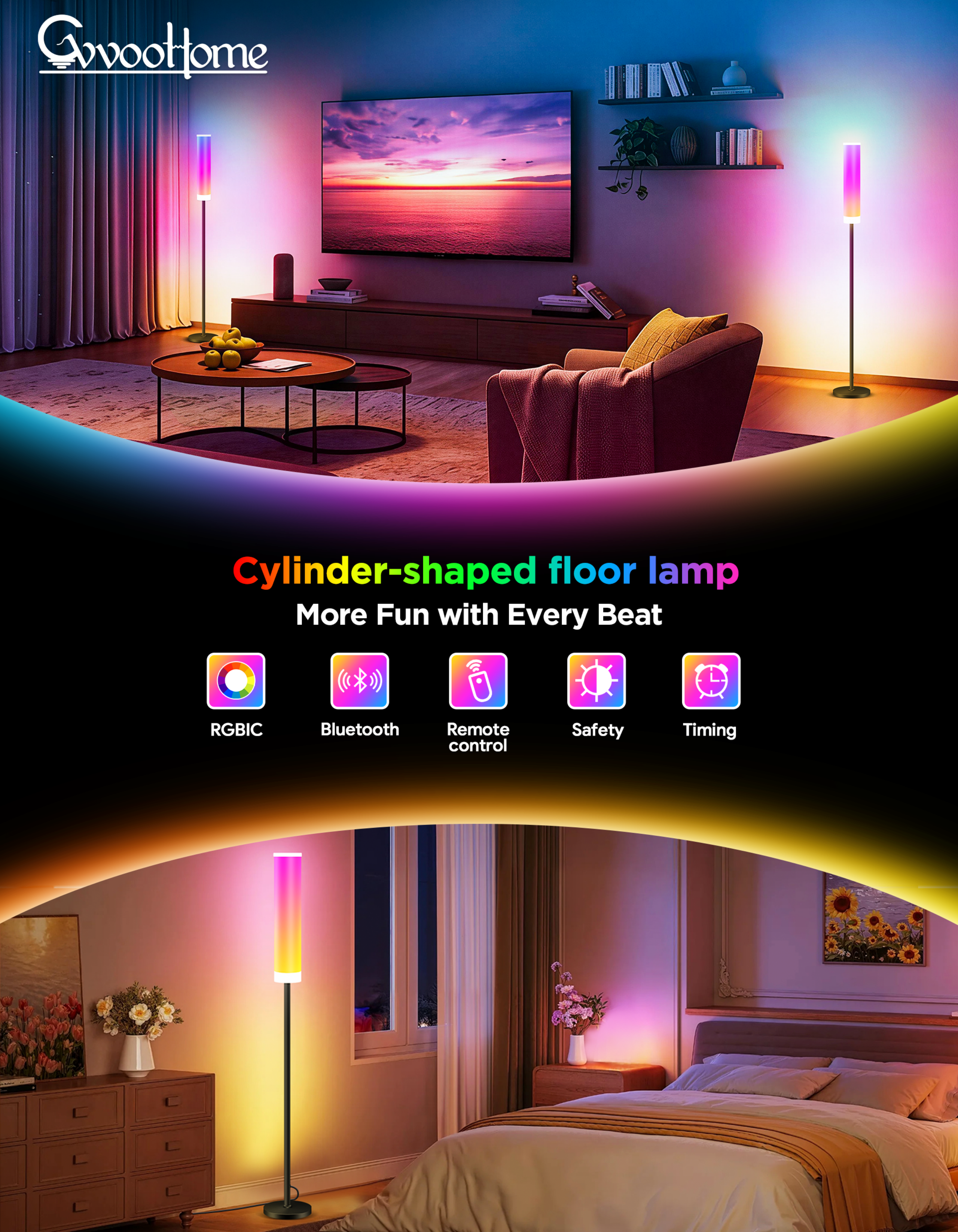 Floor lamp，Bluetooth floor lamp，Magic floor lamp，