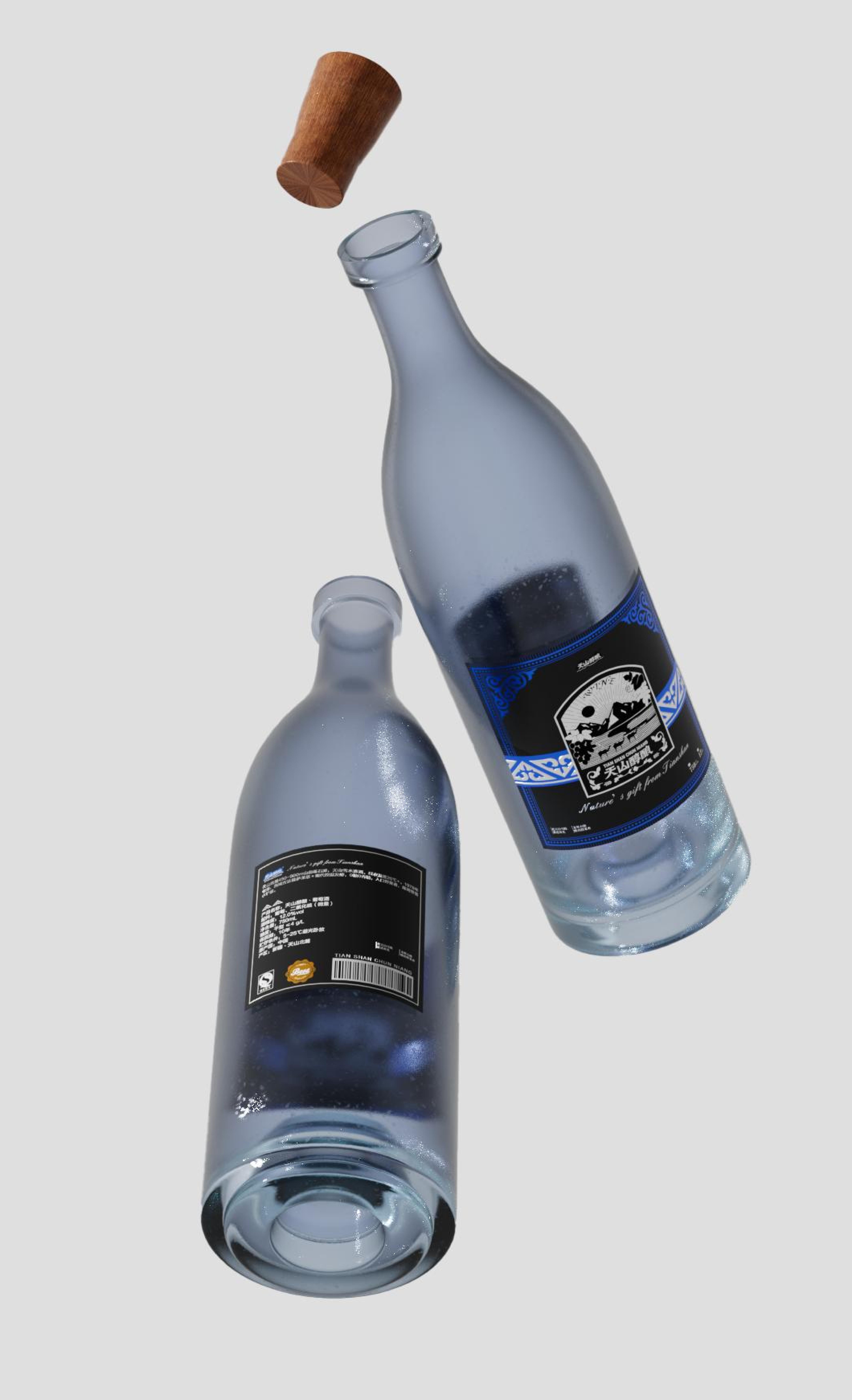 packing design，Bottle design，Wine bottle packaging，Brand design，