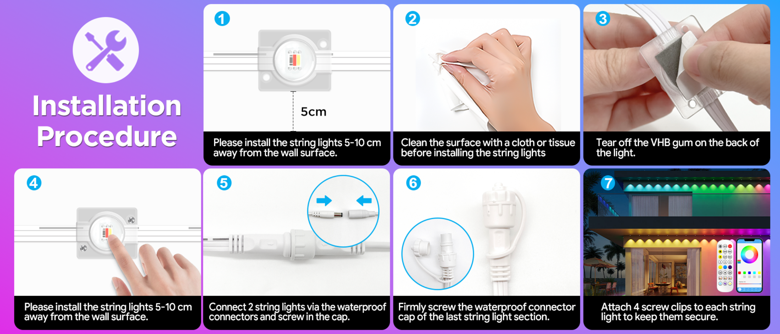 Eaves lamp，Bluetooth Eaves Light，Magic Eaves Light，