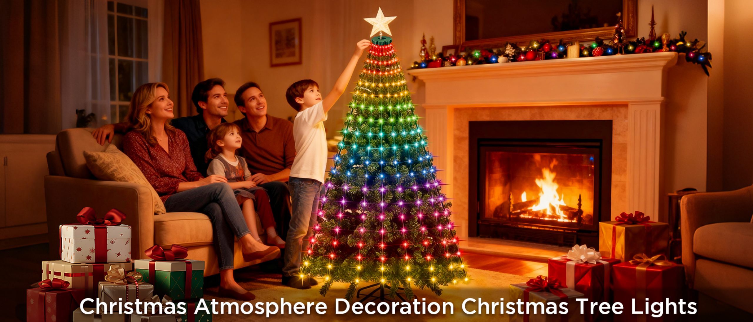 Christmas tree lights，Christmas lights string，Tree light，Atmosphere lamp，