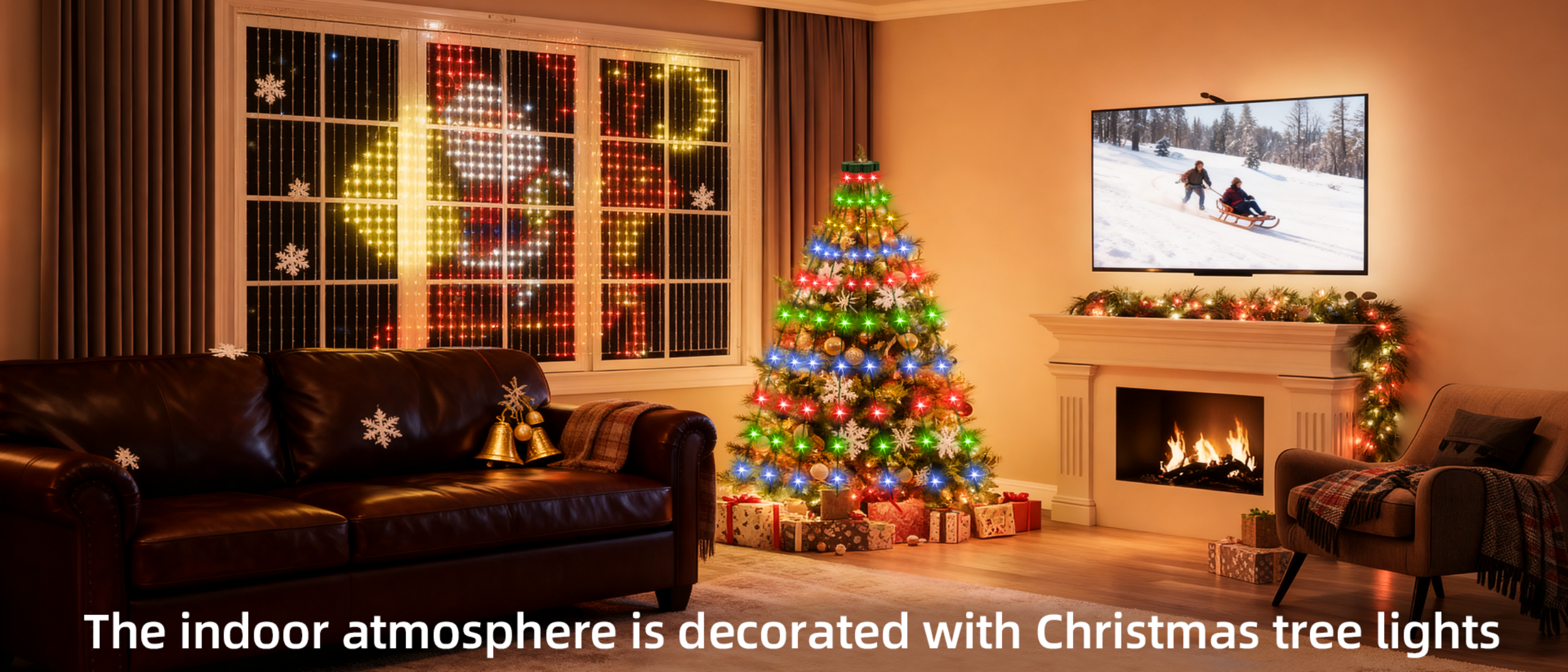 Christmas tree lights，Christmas lights string，Tree light，Atmosphere lamp，