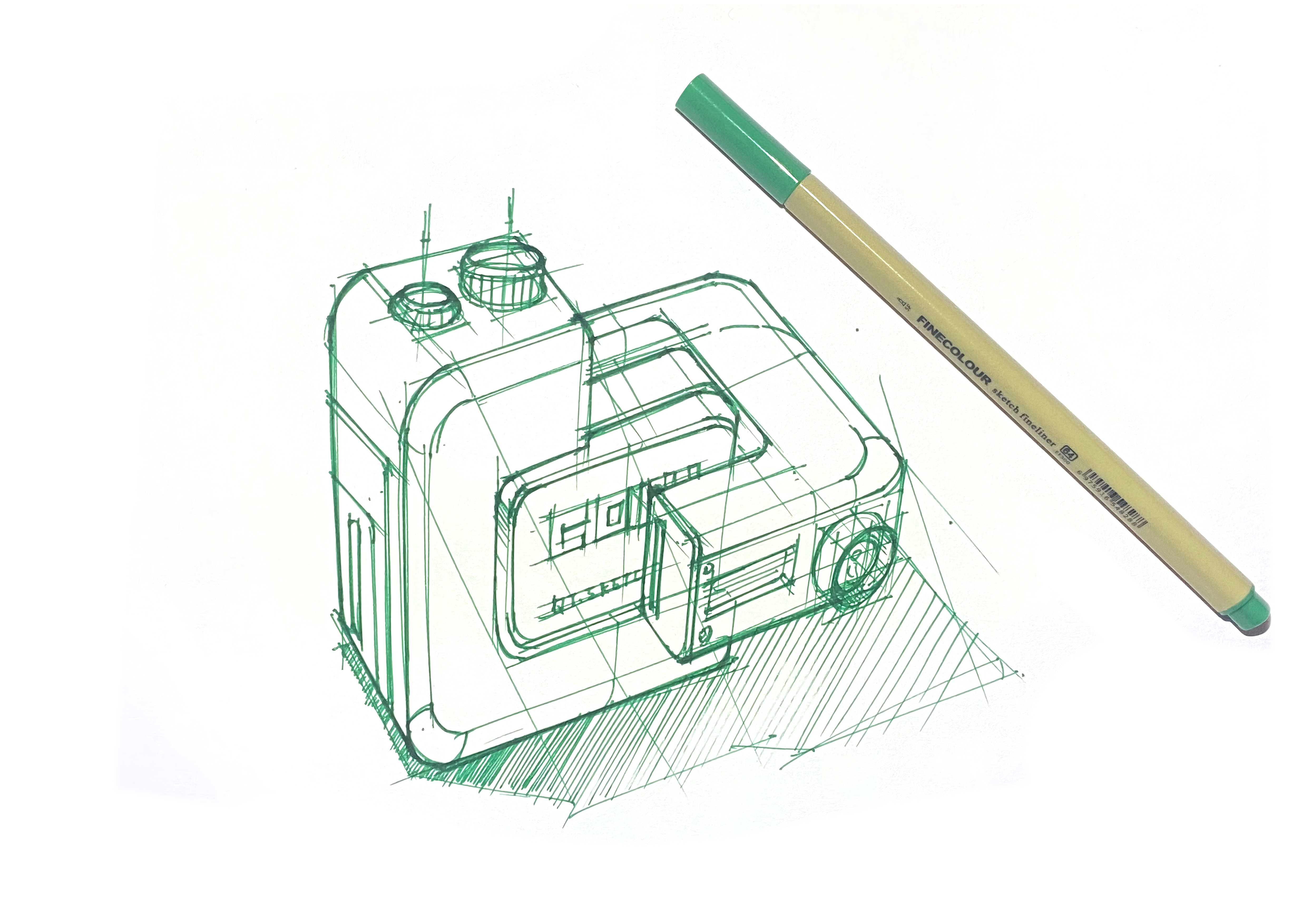Product design hand-painted, industrial design hand-painted, hand-painted, line draft，