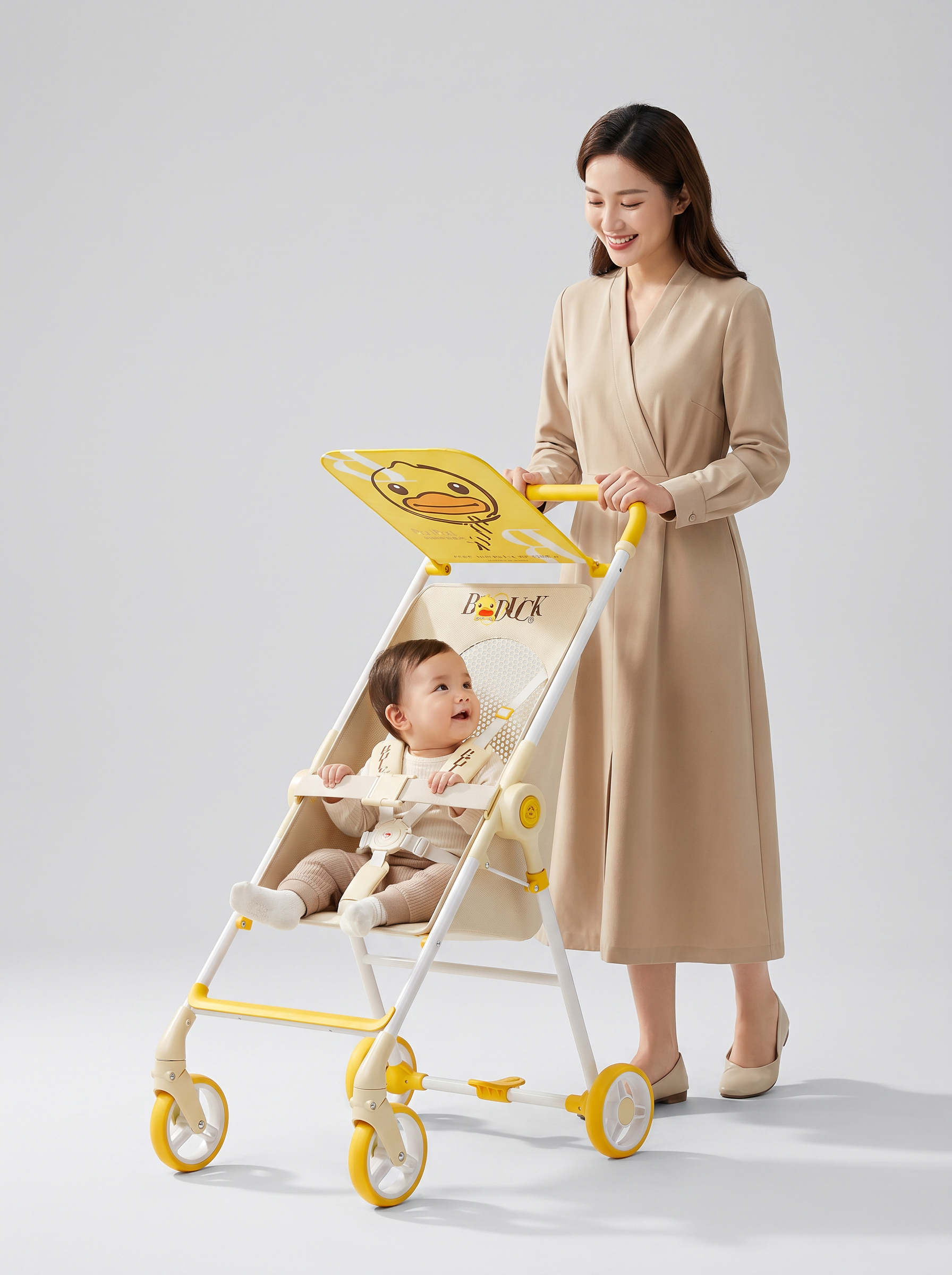 Baby stroller，Slip baby artifact，Yellow duck，Travel Artifact，