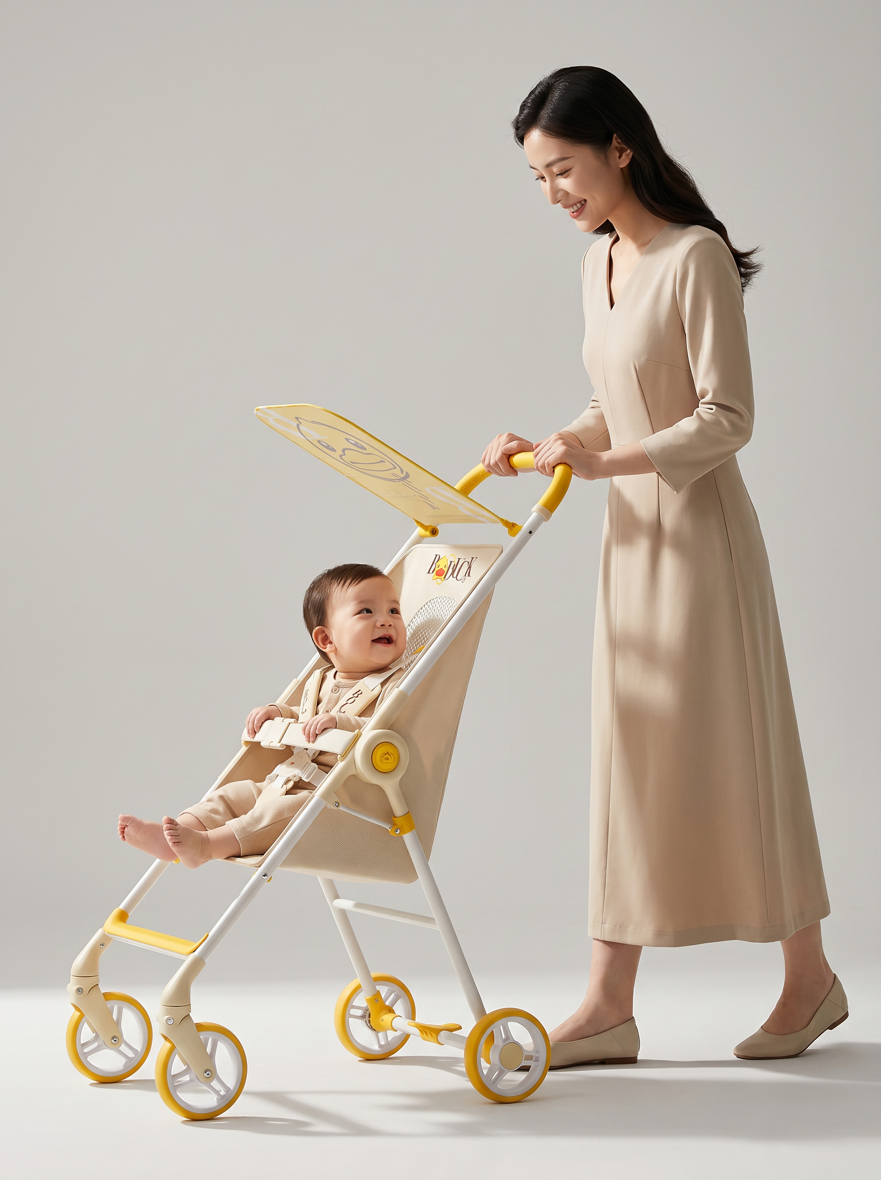 Baby stroller，Slip baby artifact，Yellow duck，Travel Artifact，