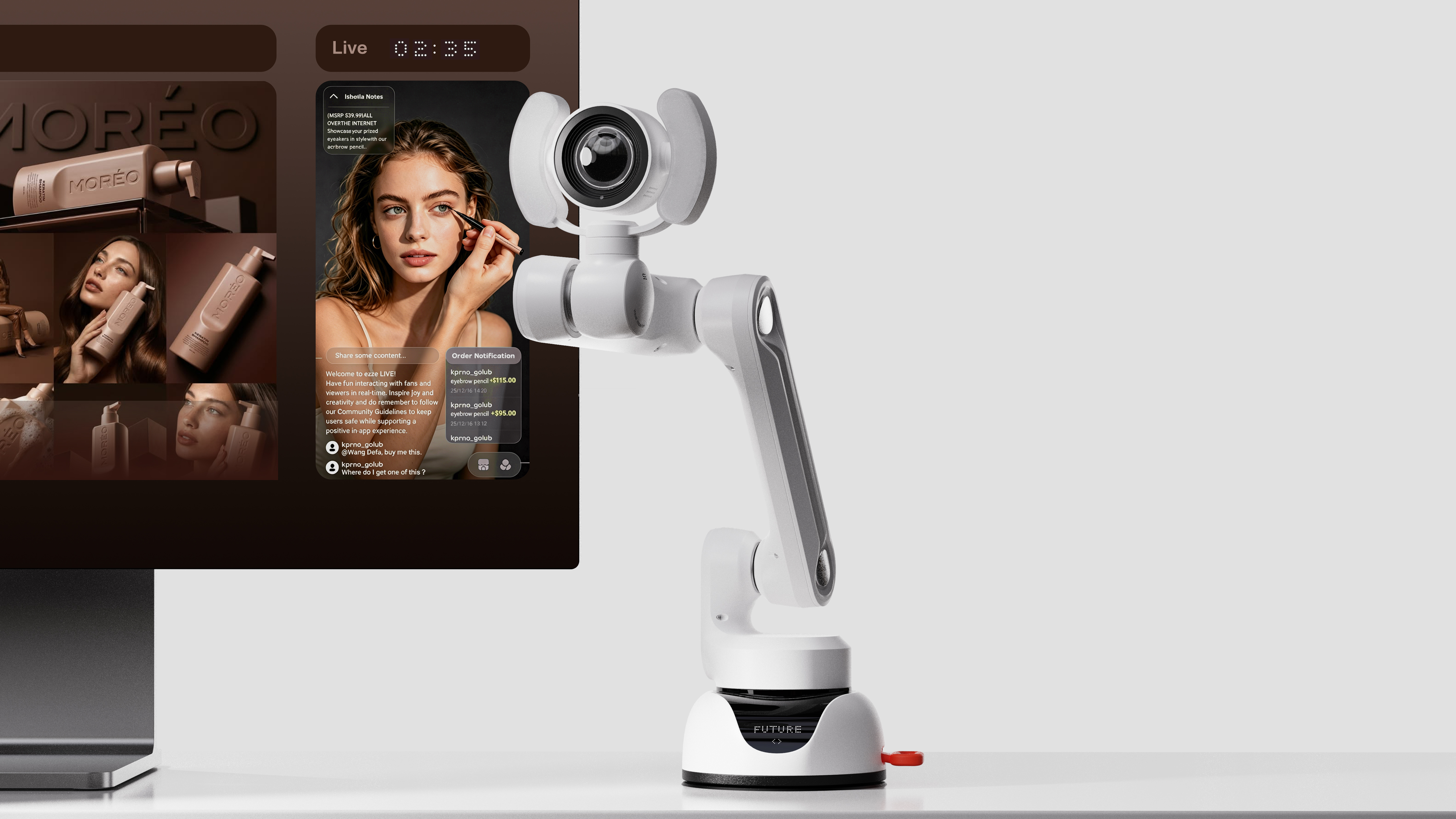 industrial design，product design，Beauty makeup，intelligent robot，Beauty livestream，