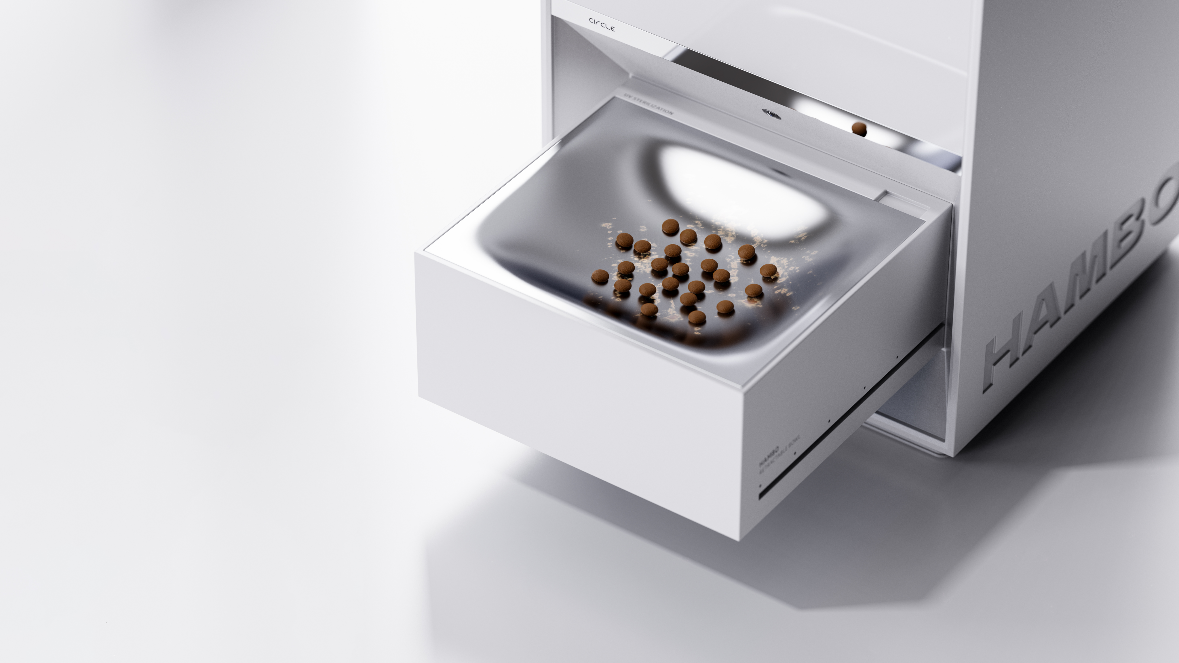 product design，industrial design，Pet feeder，Minimalist style，