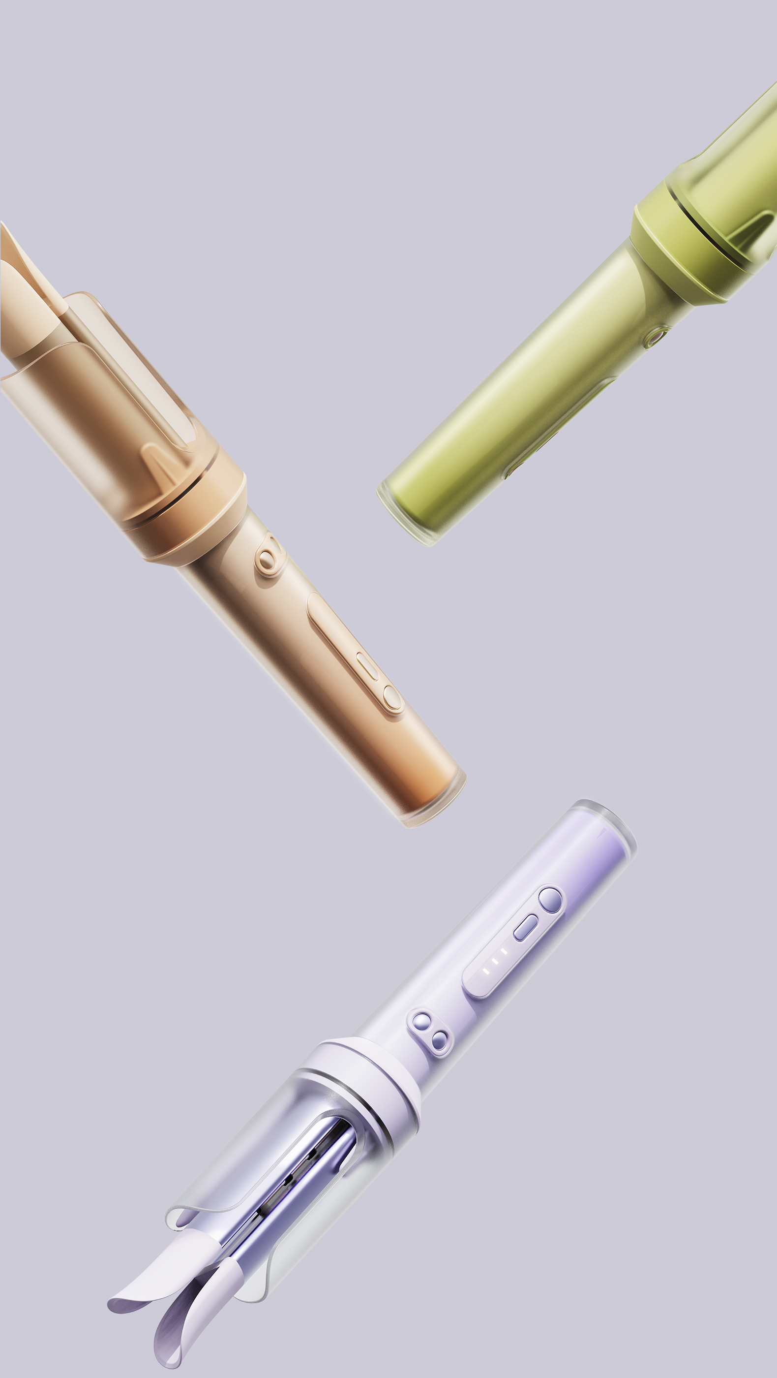 Automatic Curling Rod，Liquid foundation design，Gradient，Frosted Translucent Handle，Women's Market，Differentiated design，Light Luxury Gentle Style，