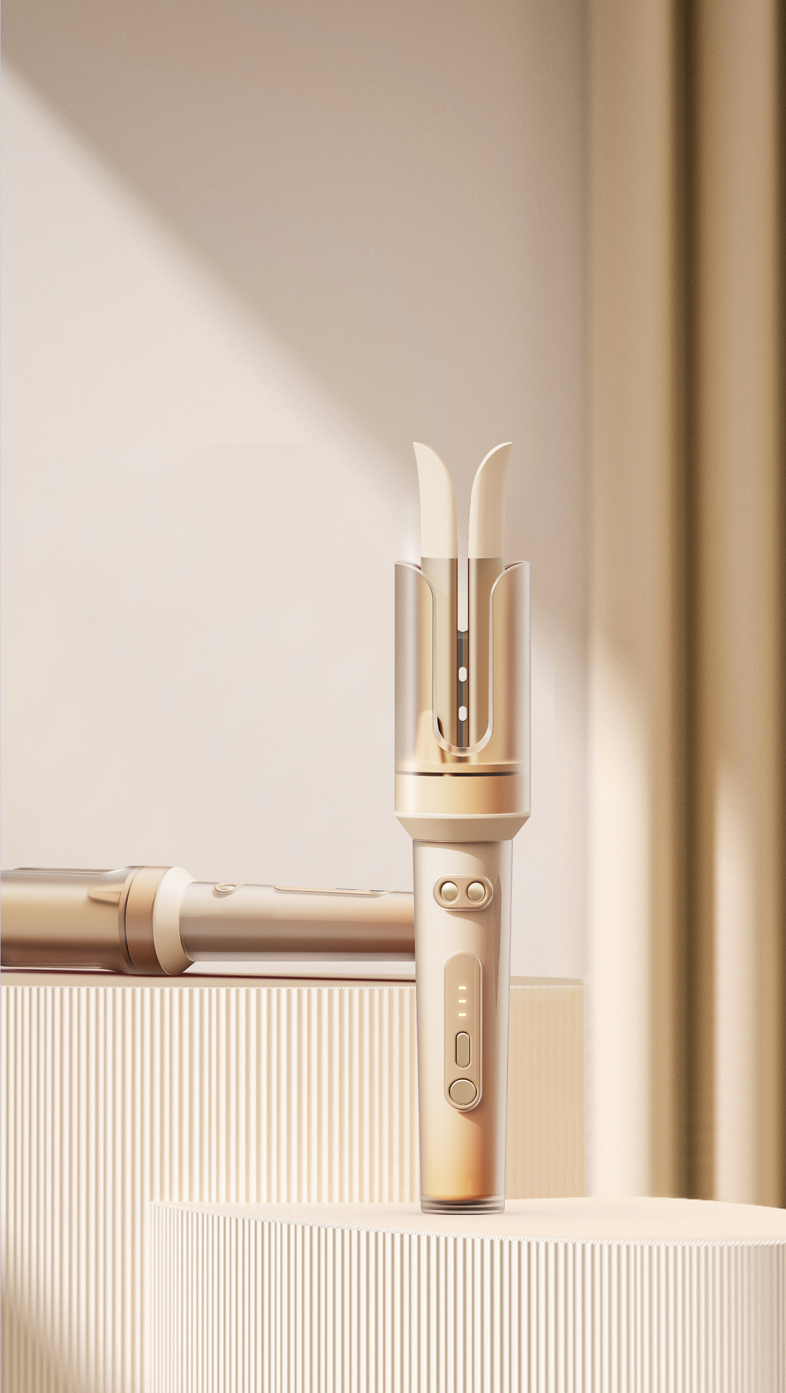 Automatic Curling Rod，Liquid foundation design，Gradient，Frosted Translucent Handle，Women's Market，Differentiated design，Light Luxury Gentle Style，