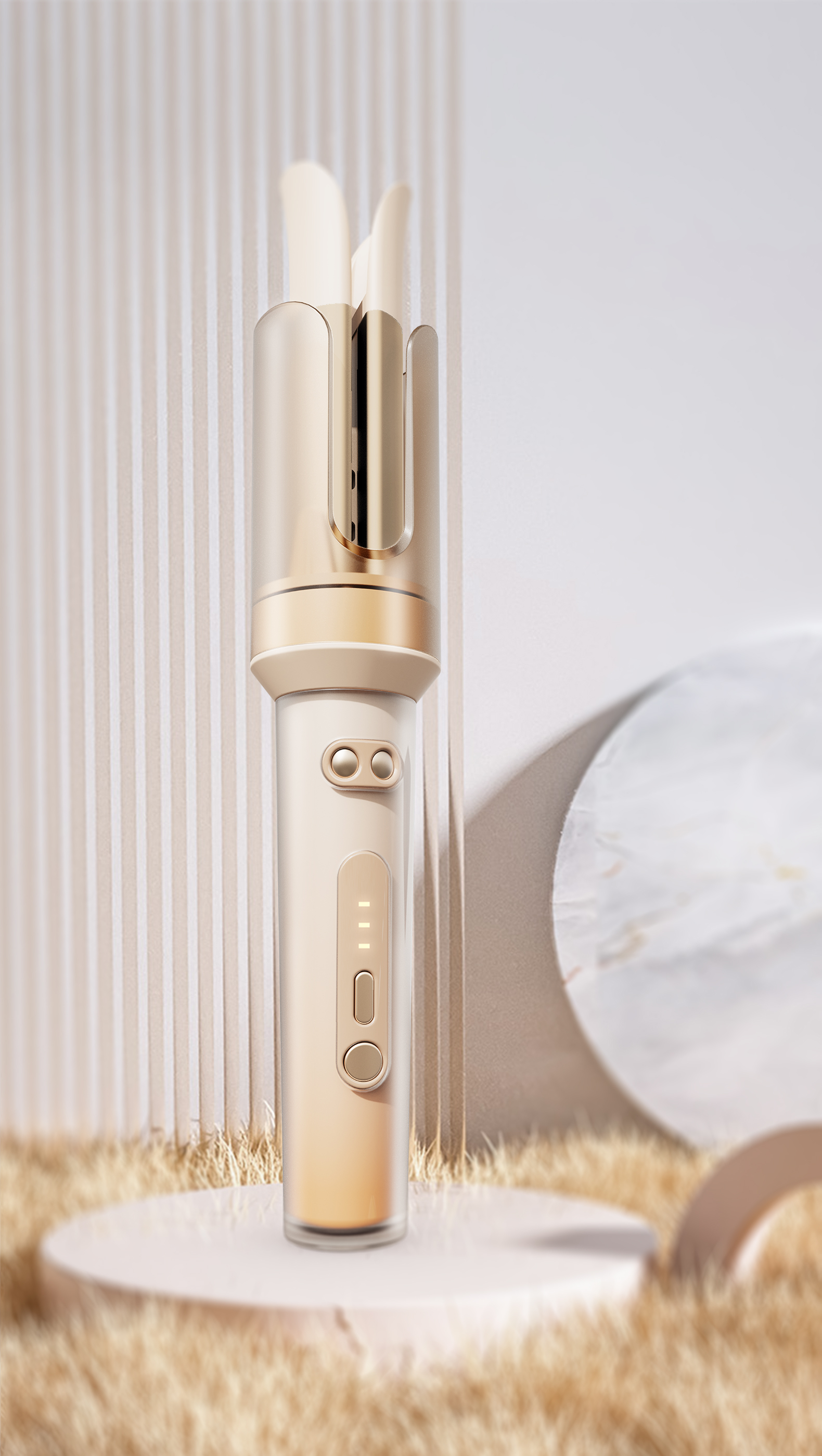 Automatic Curling Rod，Liquid foundation design，Gradient，Frosted Translucent Handle，Women's Market，Differentiated design，Light Luxury Gentle Style，