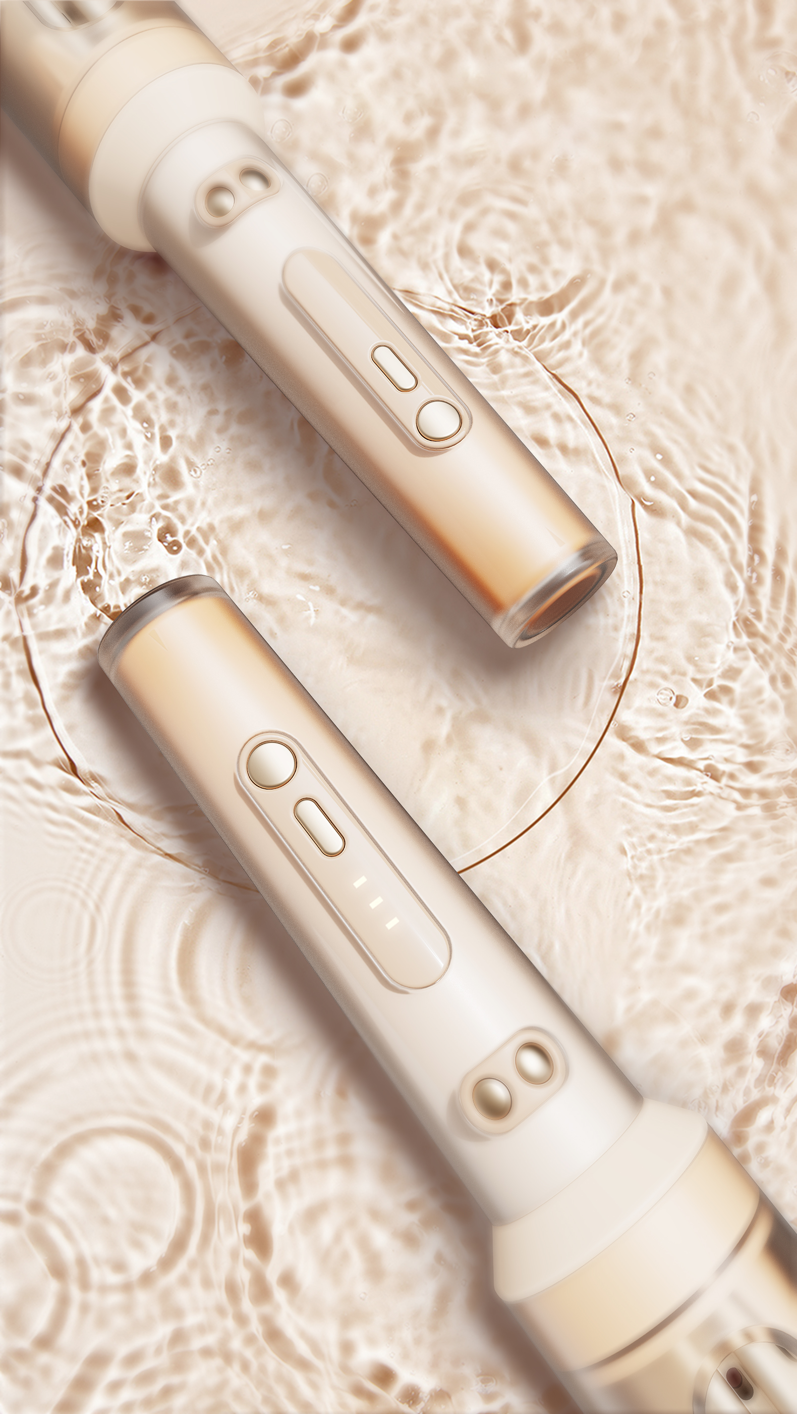 Automatic Curling Rod，Liquid foundation design，Gradient，Frosted Translucent Handle，Women's Market，Differentiated design，Light Luxury Gentle Style，