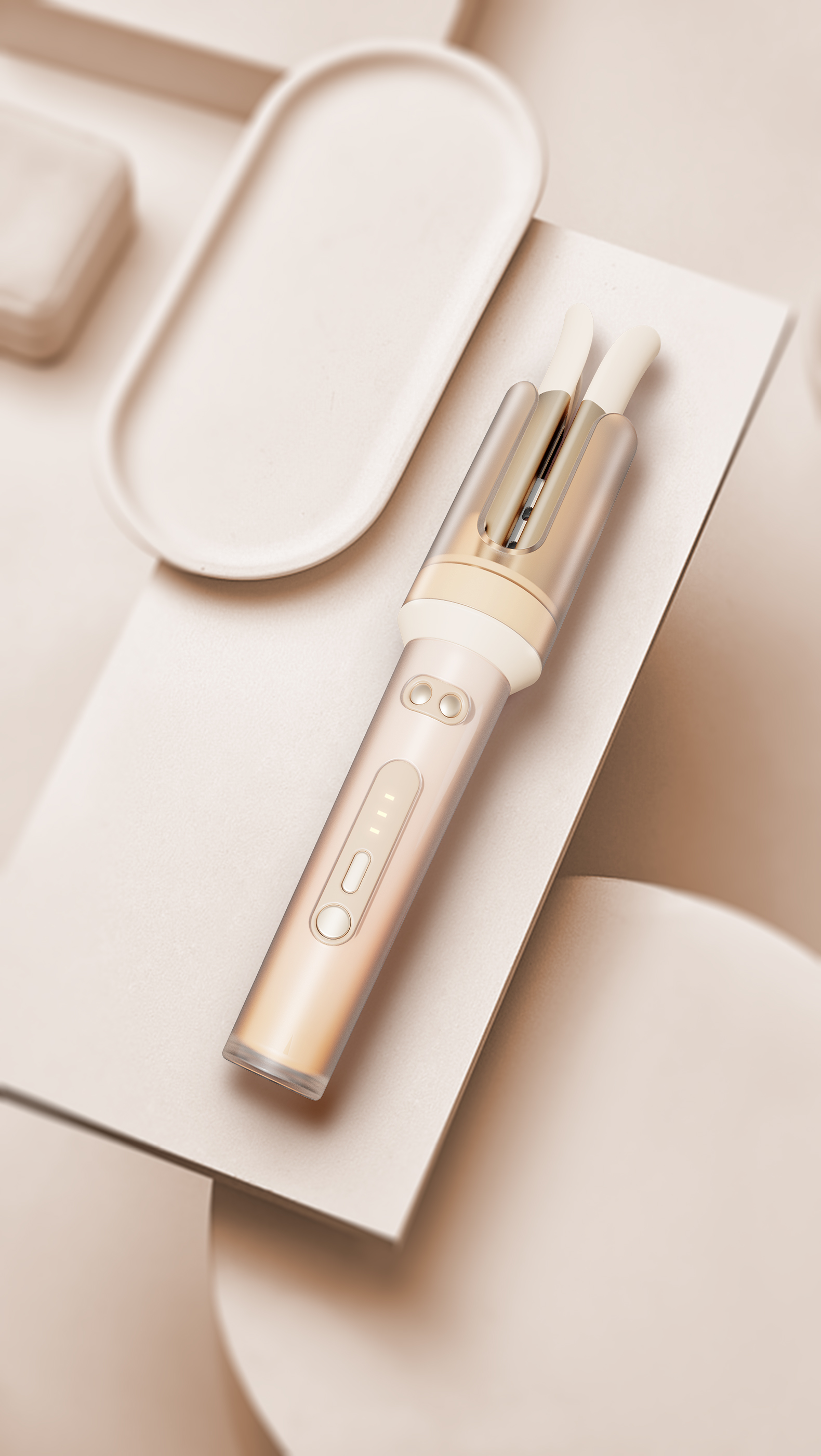 Automatic Curling Rod，Liquid foundation design，Gradient，Frosted Translucent Handle，Women's Market，Differentiated design，Light Luxury Gentle Style，