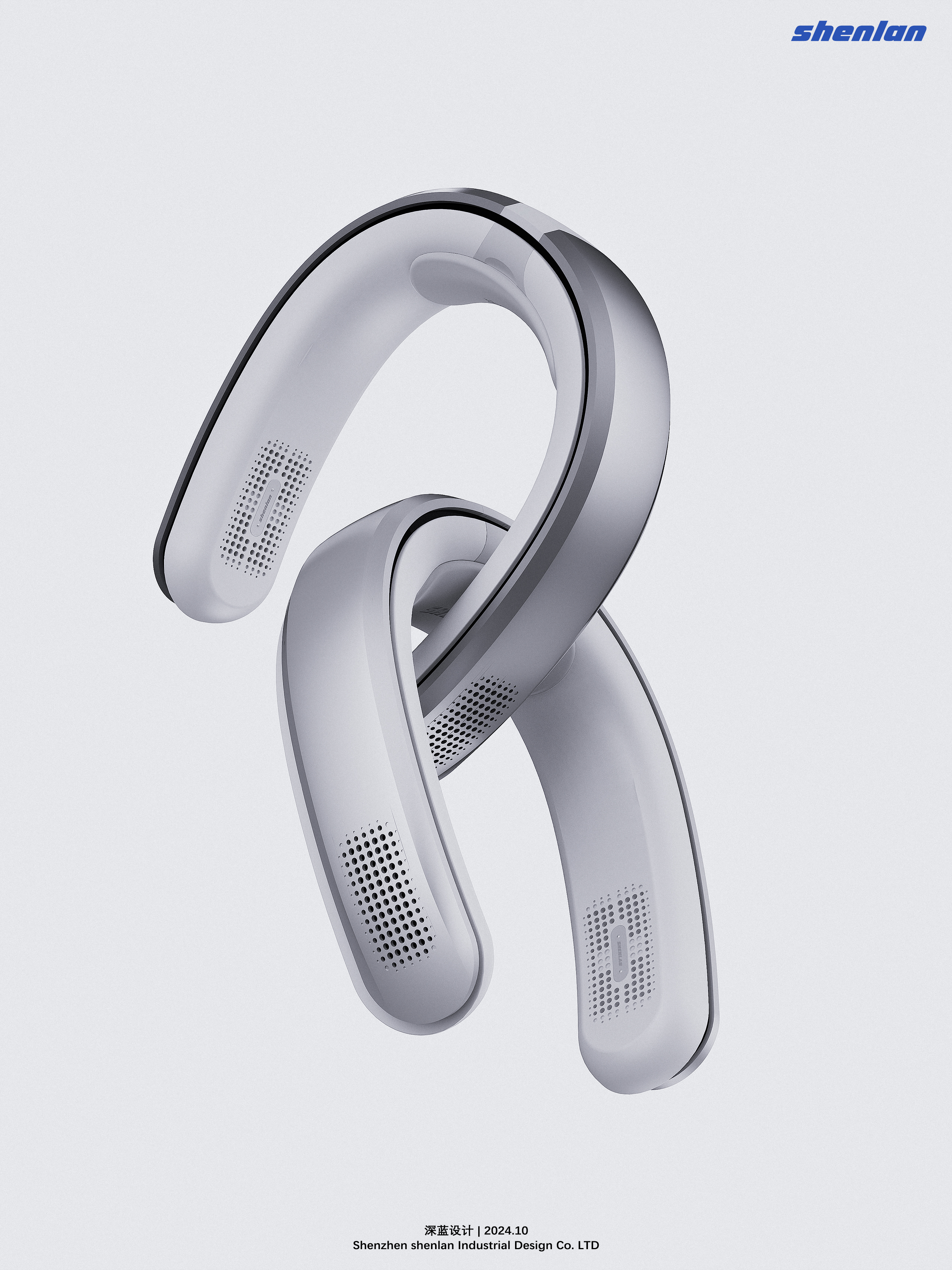 product design，Hanging neck fan，industrial design，Render，