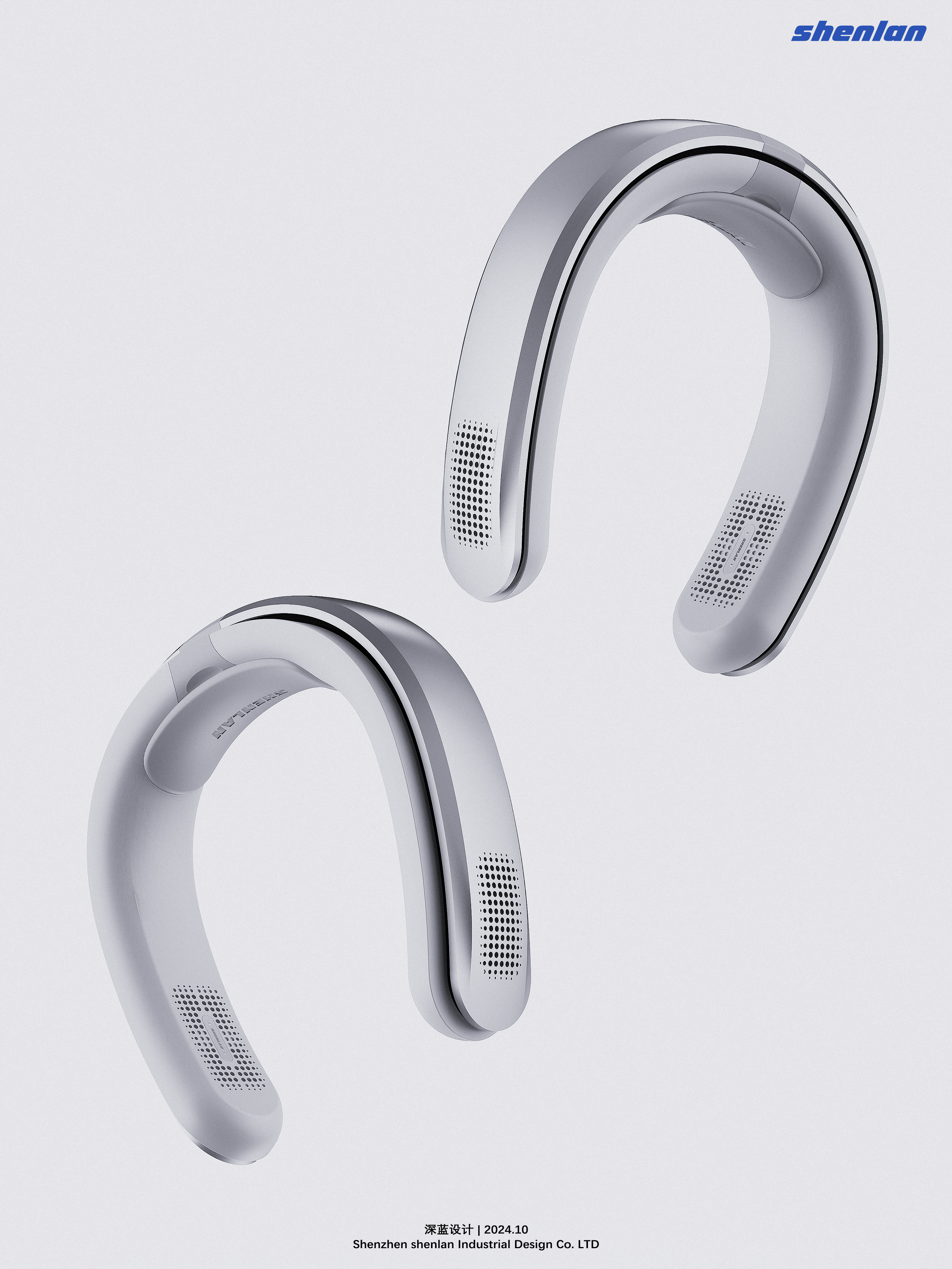 product design，Hanging neck fan，industrial design，Render，