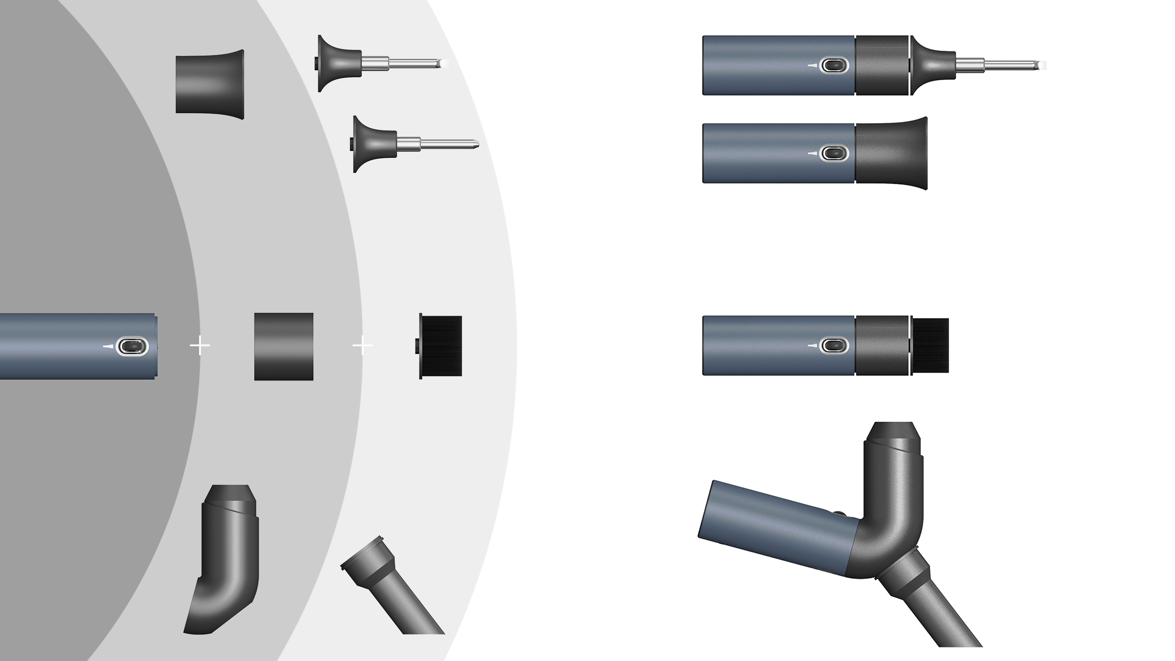 multi-function，modularization，tool，hair drier，Fan，Flashlight，brush，