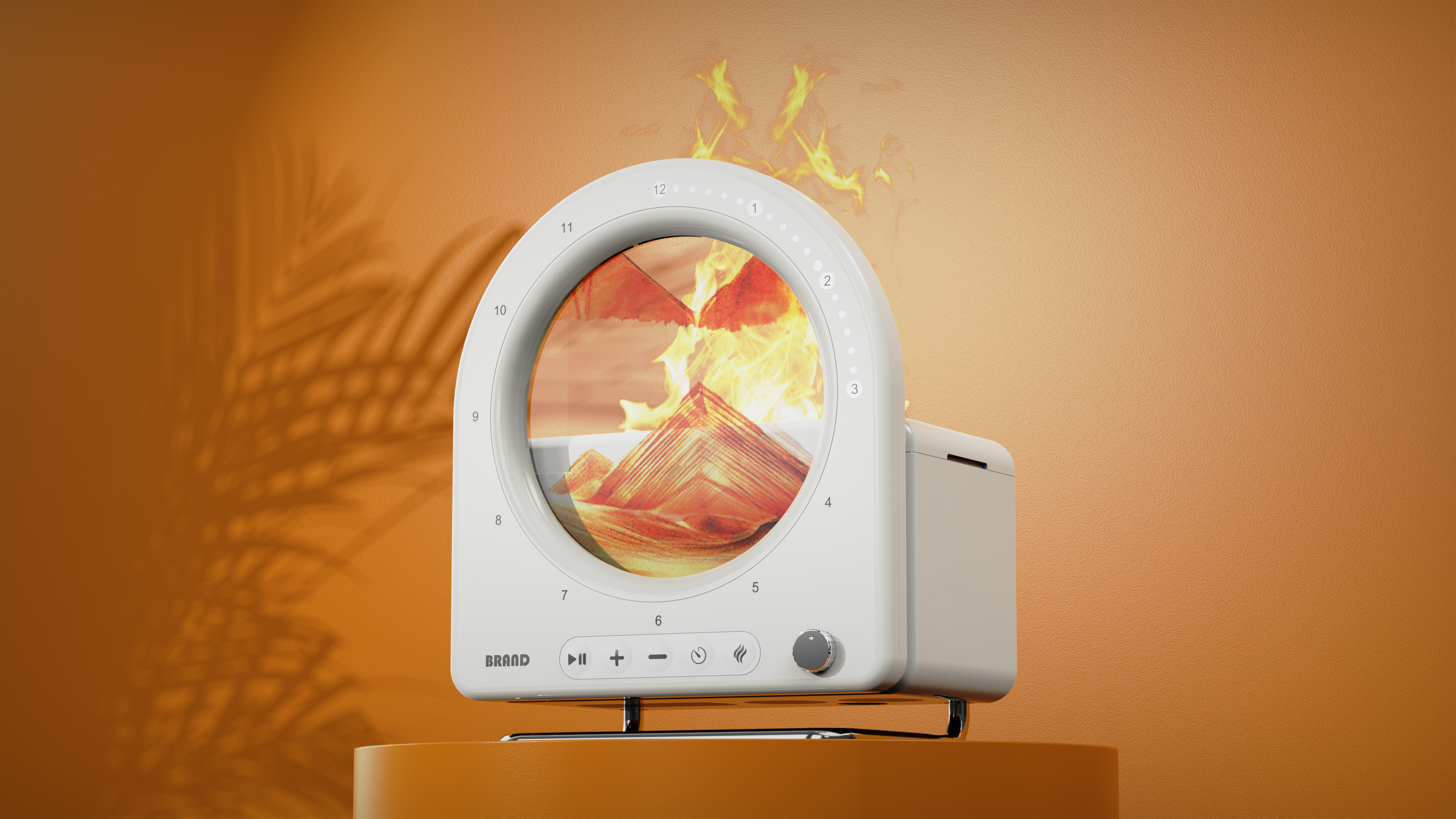 Desktop small humidifier，Simulation flame quicksand ornaments，Bedroom atmosphere night light，Home humidification fragrance good things，