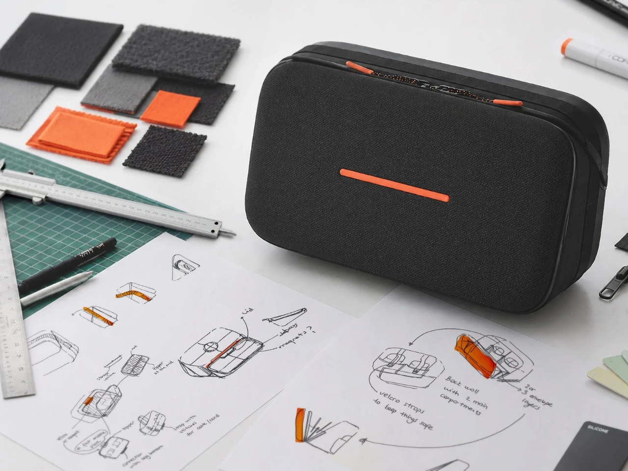 Deformation storage bag，Mobile phone bracket，Wireless charging dock，minimalist consumption，RED DOT，