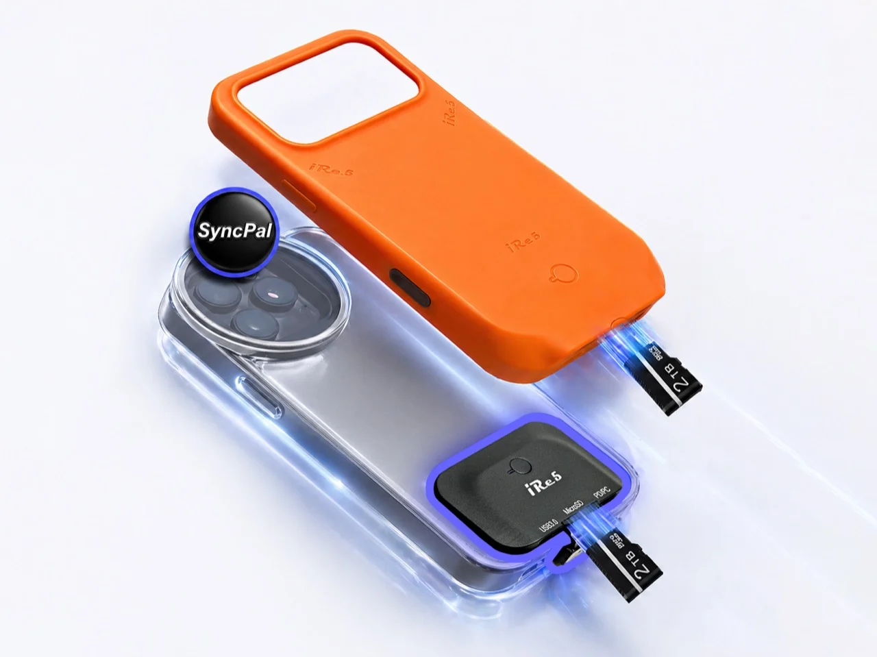 iPhone Extended Storage Case，iRe5 Gen 2，ProRes，microSD，SyncPal，