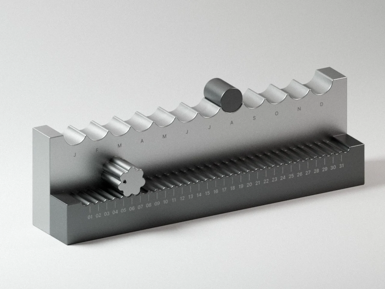 Perpetual Calendar，Aerospace aluminum alloy，German minimalist design，Haptic interaction ，calendar，