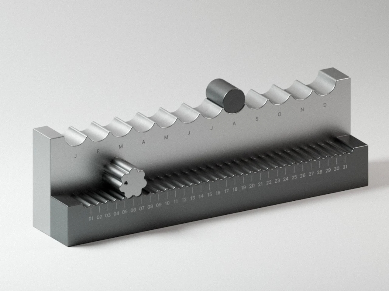 Perpetual Calendar，Aerospace aluminum alloy，German minimalist design，Haptic interaction ，calendar，