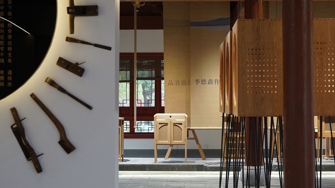 Wood, studio exhibition hall, furniture, antique, stone，