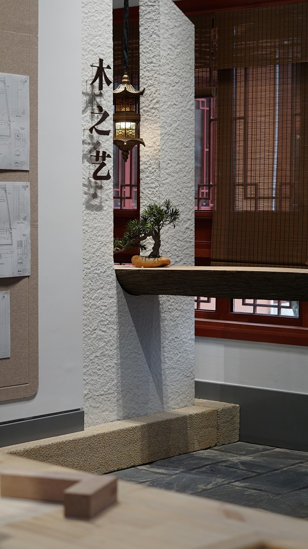 Wood, studio exhibition hall, furniture, antique, stone，