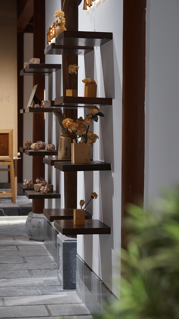 Wood, studio exhibition hall, furniture, antique, stone，