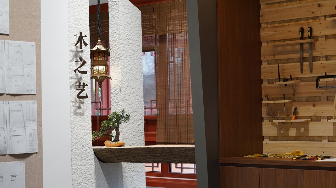 Wood, studio exhibition hall, furniture, antique, stone，