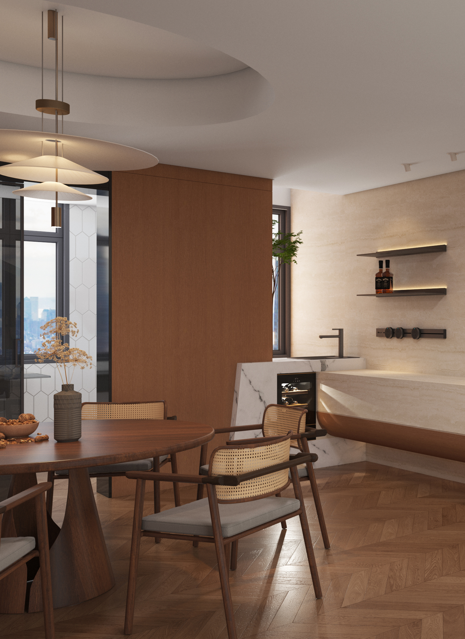Minimalist Mid-Century Modern Duplex，