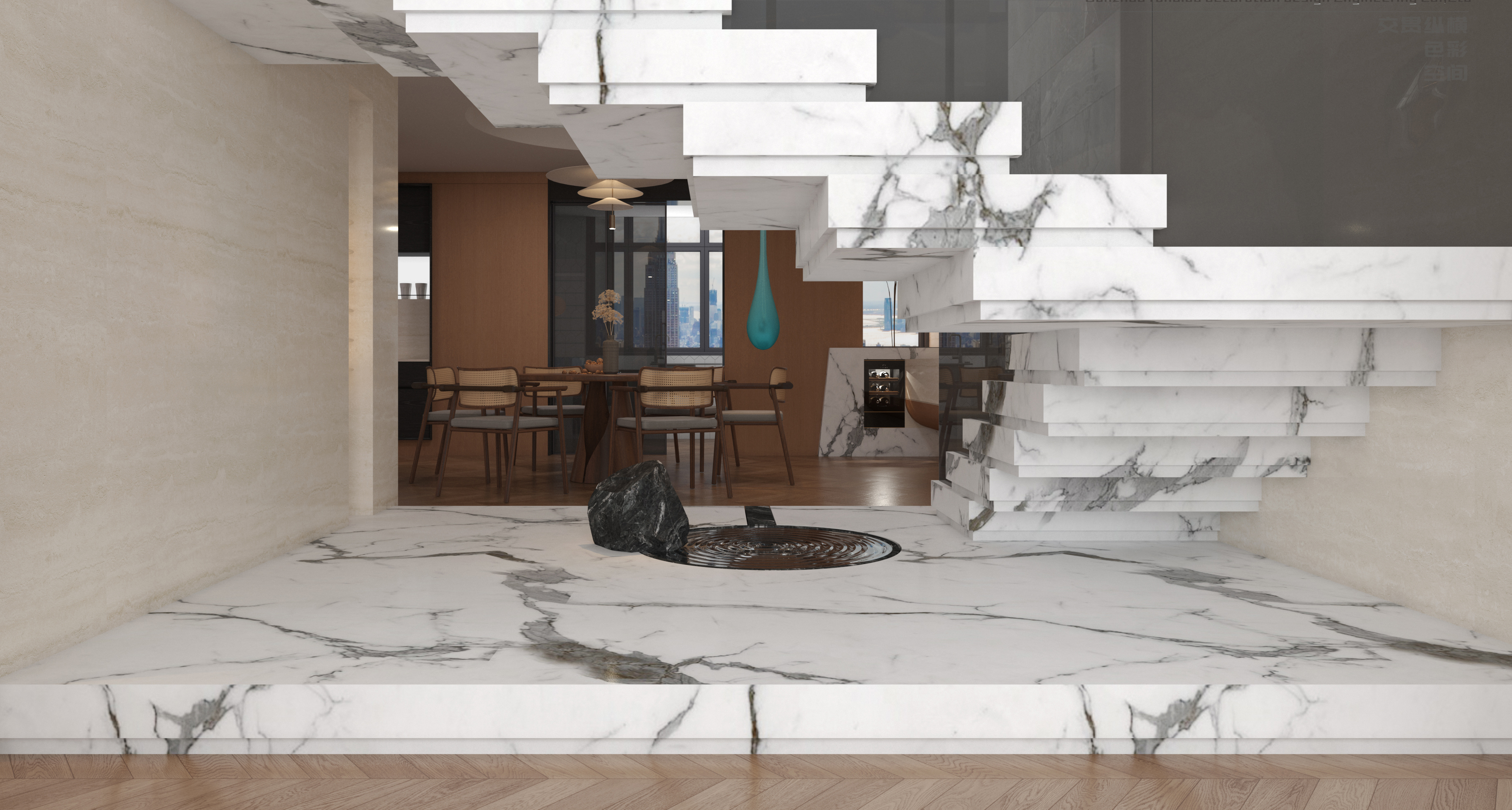 Minimalist Mid-Century Modern Duplex，