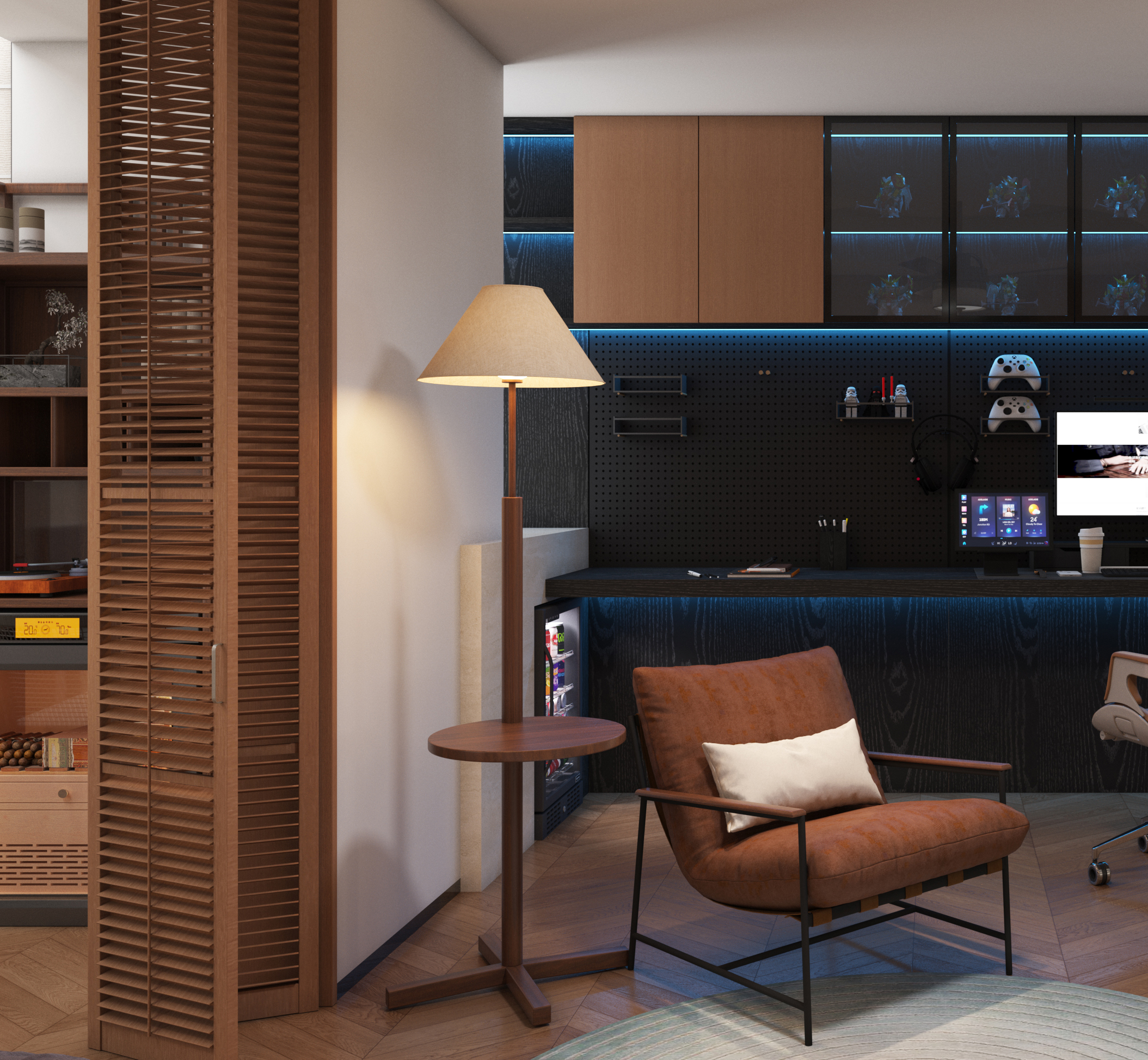 Minimalist Mid-Century Modern Duplex，