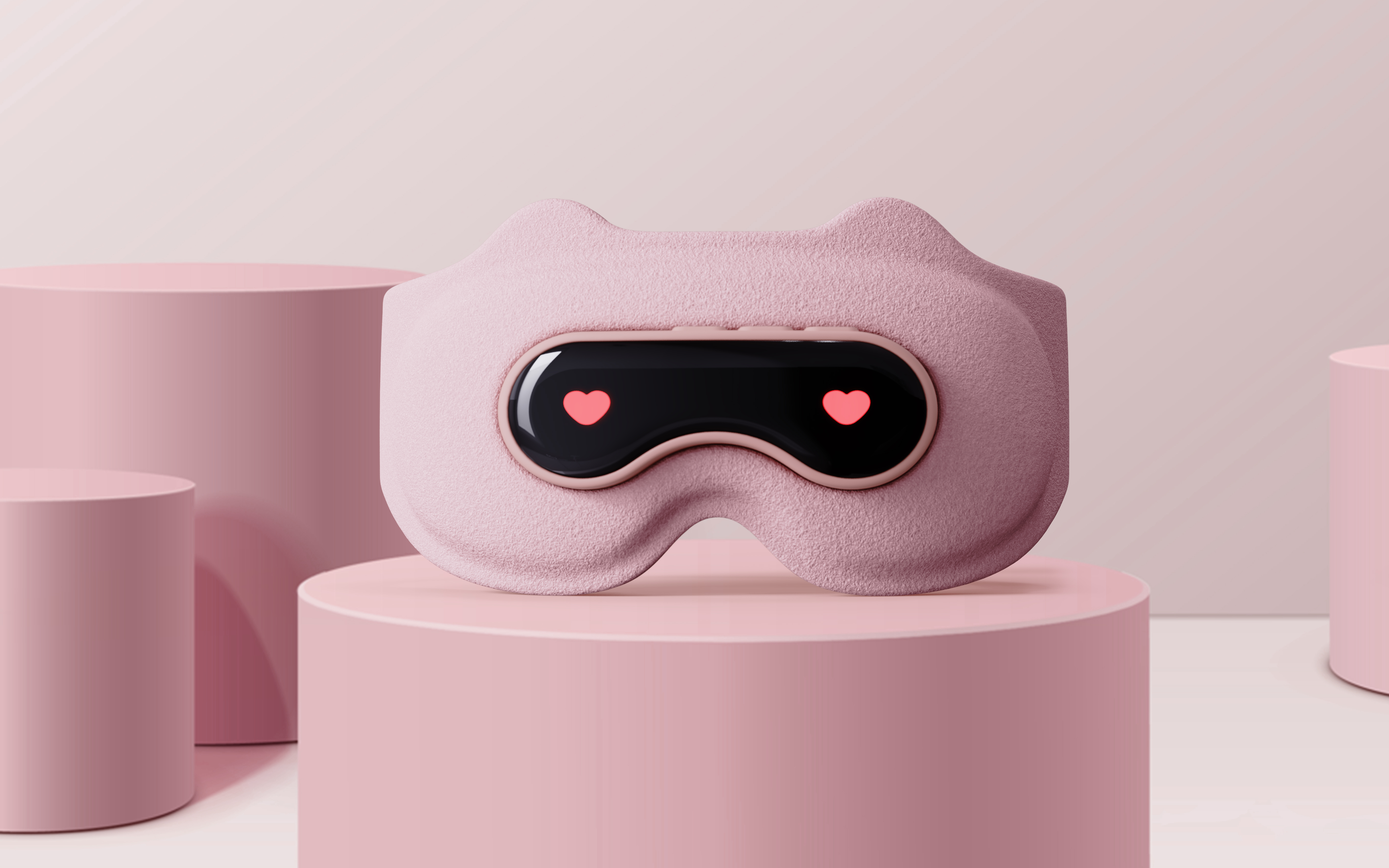 Hot and cold compress for eyes，Cloth cover removable and washable，sleep mask ，Light interaction，Raccoon puppy，Cute fun element，emotional temperature，Differentiation，