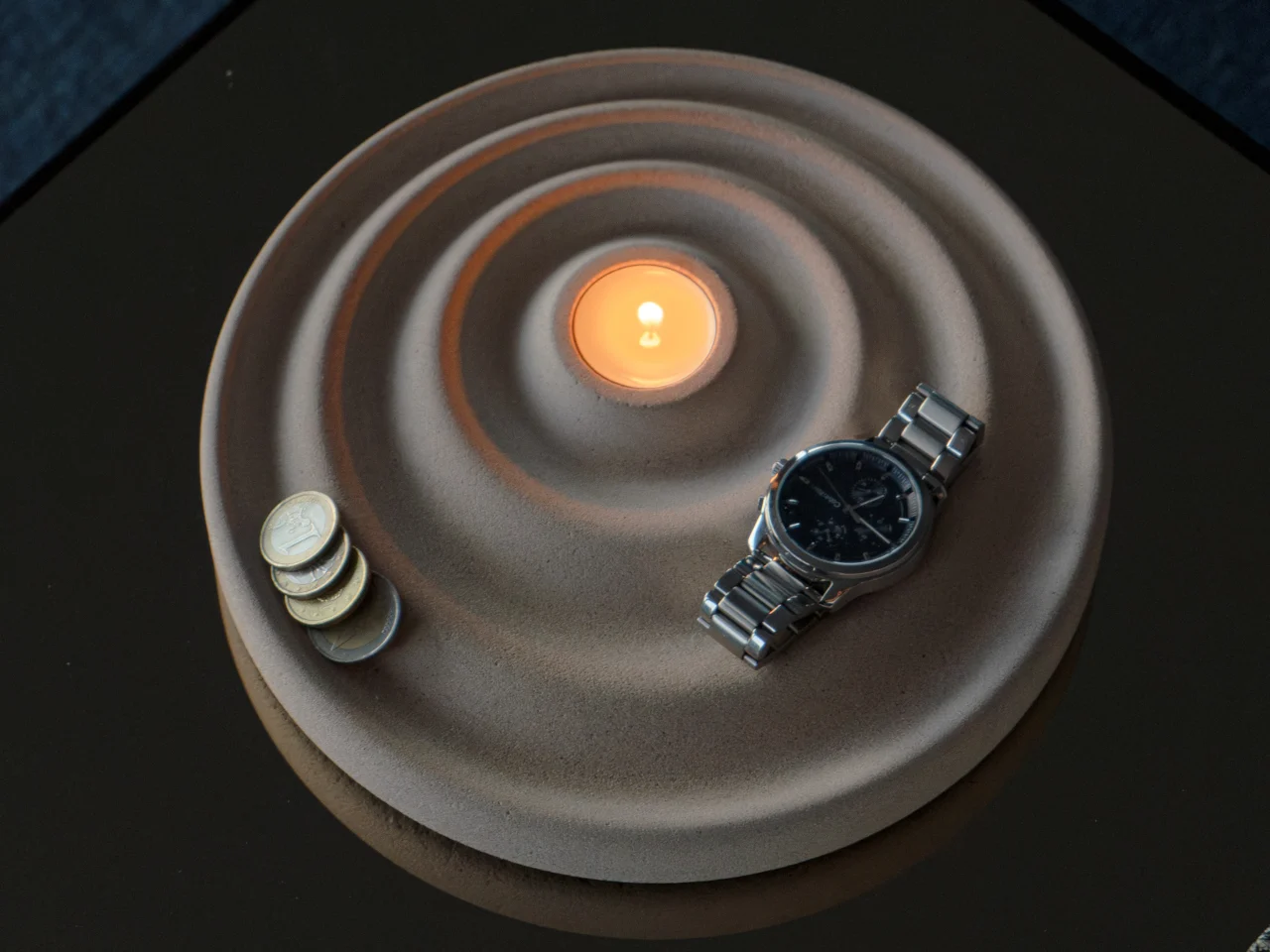 Delicato Tray，Oftwise，Storage tray，Sustainable Stone，Integrated candle holder，