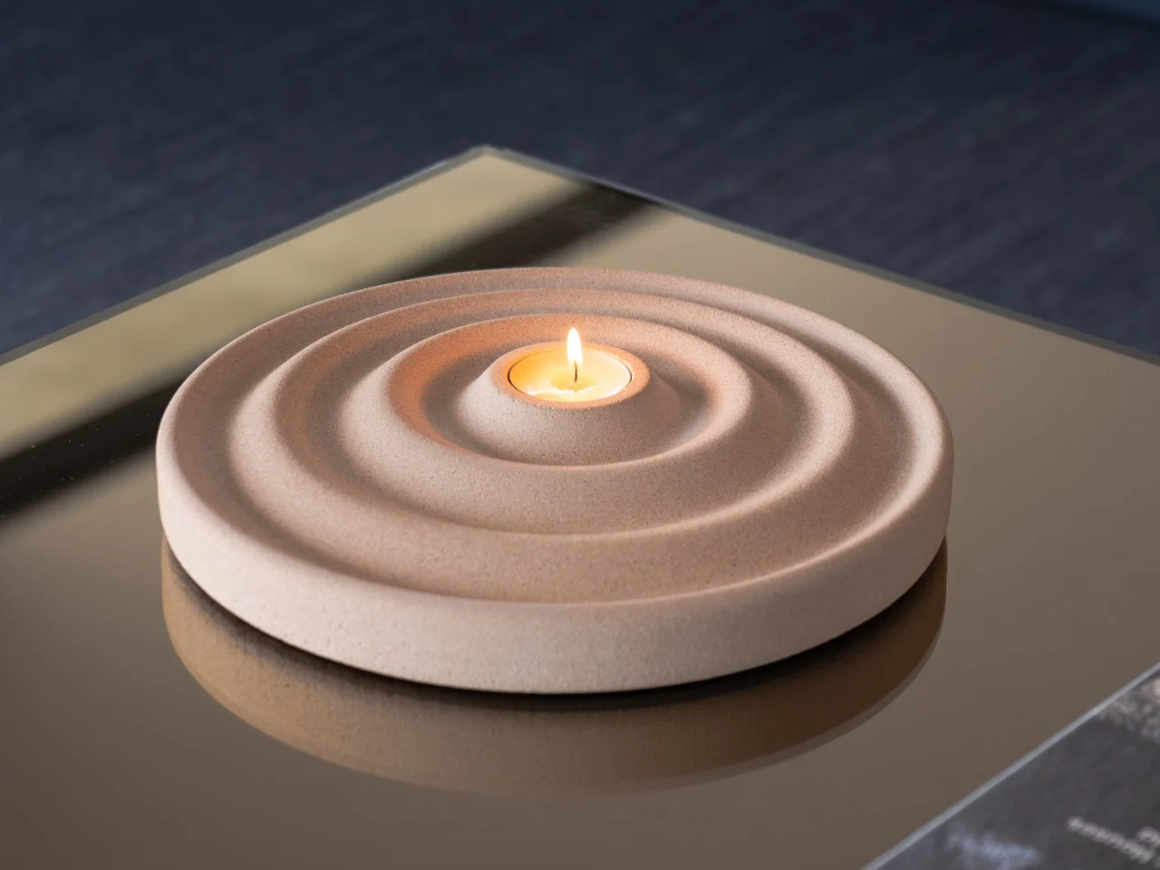 Delicato Tray，Oftwise，Storage tray，Sustainable Stone，Integrated candle holder，