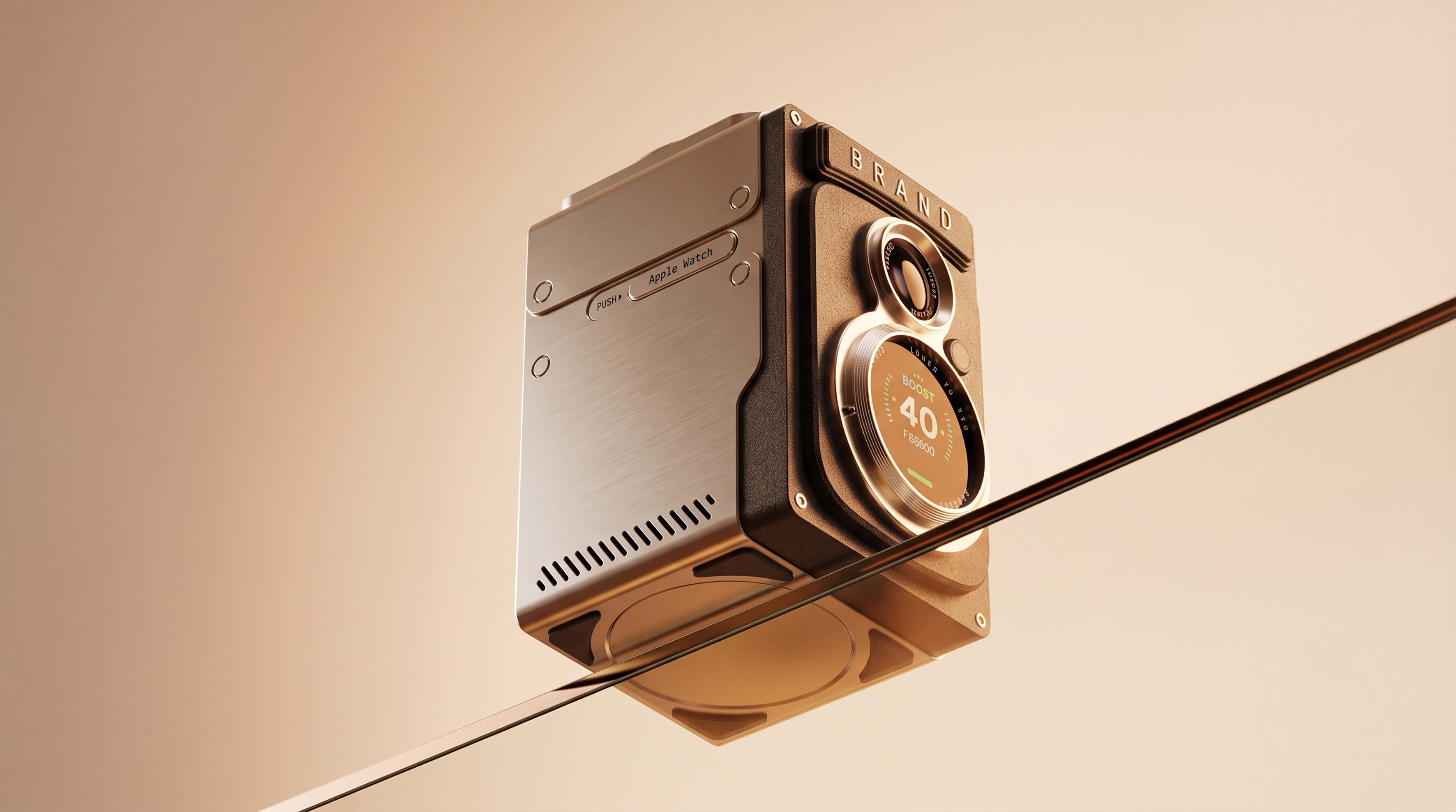 Three in one wireless charging，Desktop charging，Retro camera，Future machinery，