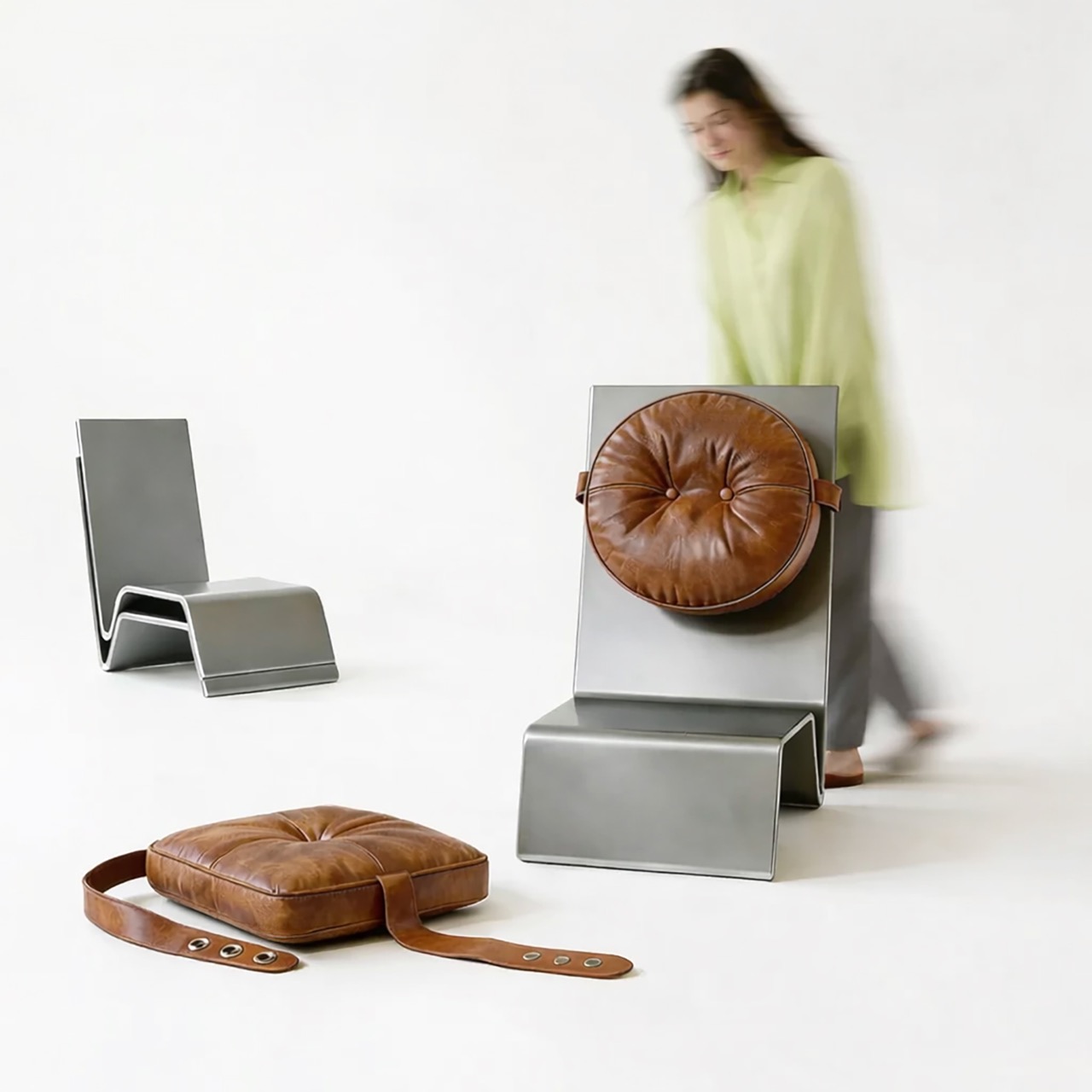 Arc One，Leisure chair，Unwelded veneer metal，laser cutting ，