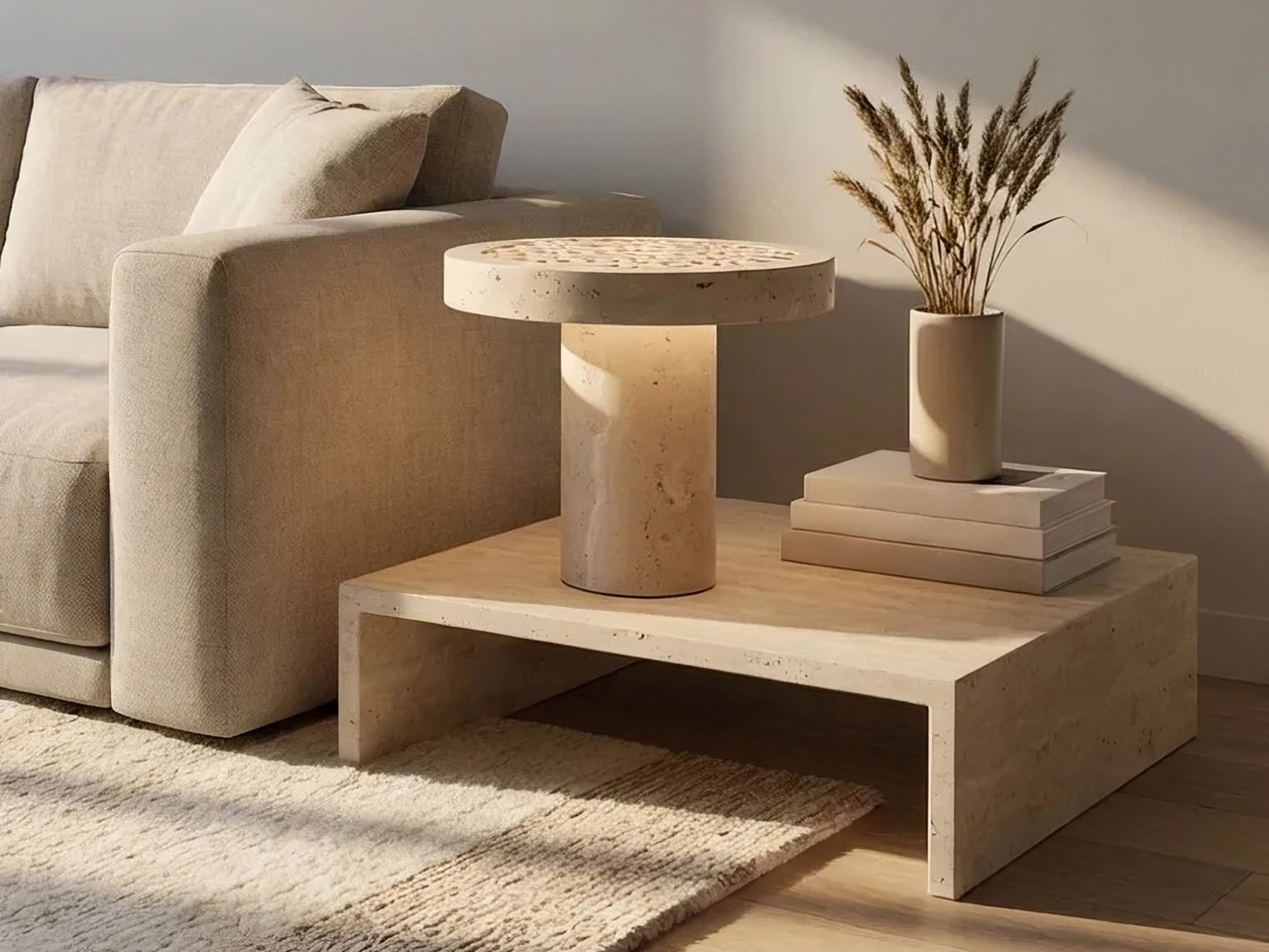 travertine，Sukun，decorative stone carving，water knife cutting，Rechargeable atmosphere lamp，
