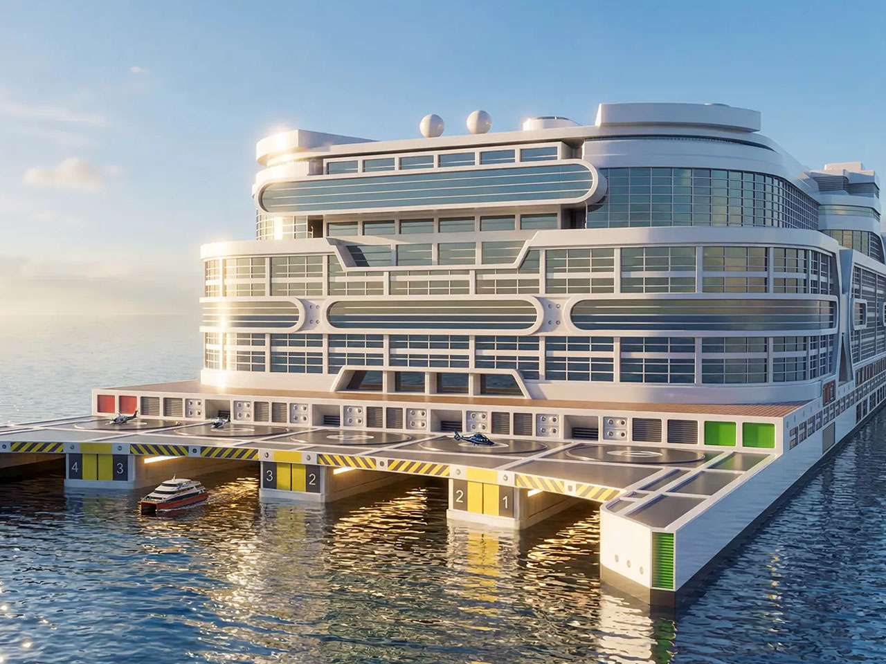 Floating City，Freedom Ship，ship，vehicle，Cruise，