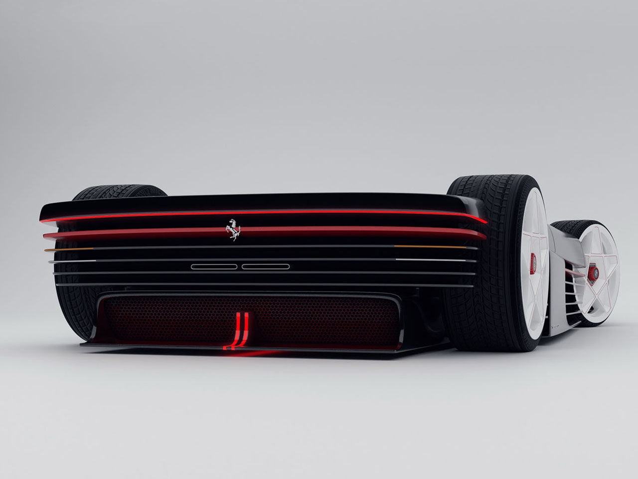 Ferrari，Pininfarina，Testarossa 12，sci-fi texture，Transparent engine compartment，