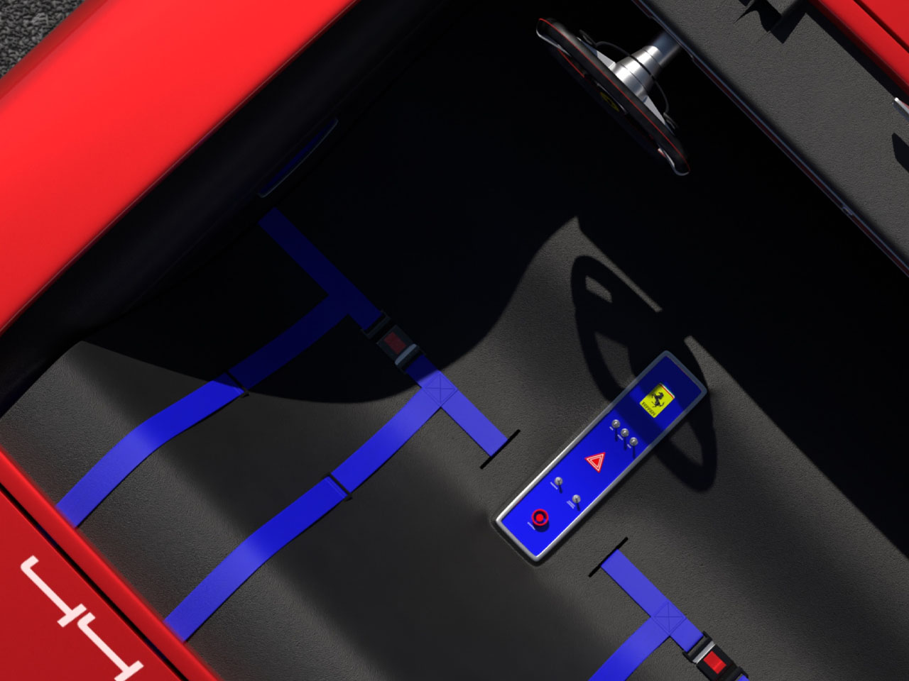 Ferrari，Pininfarina，Testarossa 12，sci-fi texture，Transparent engine compartment，