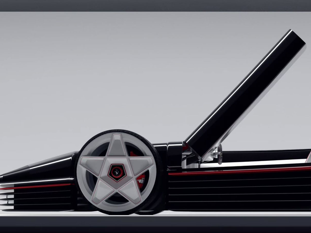 Ferrari，Pininfarina，Testarossa 12，sci-fi texture，Transparent engine compartment，