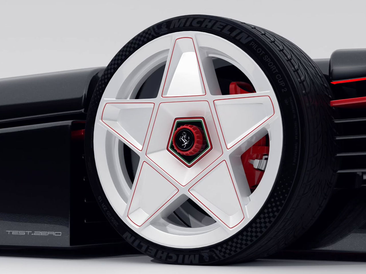 Ferrari，Pininfarina，Testarossa 12，sci-fi texture，Transparent engine compartment，