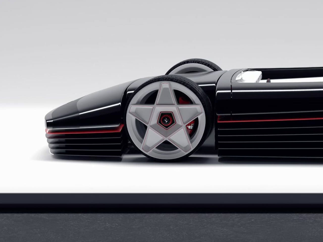Ferrari，Pininfarina，Testarossa 12，sci-fi texture，Transparent engine compartment，